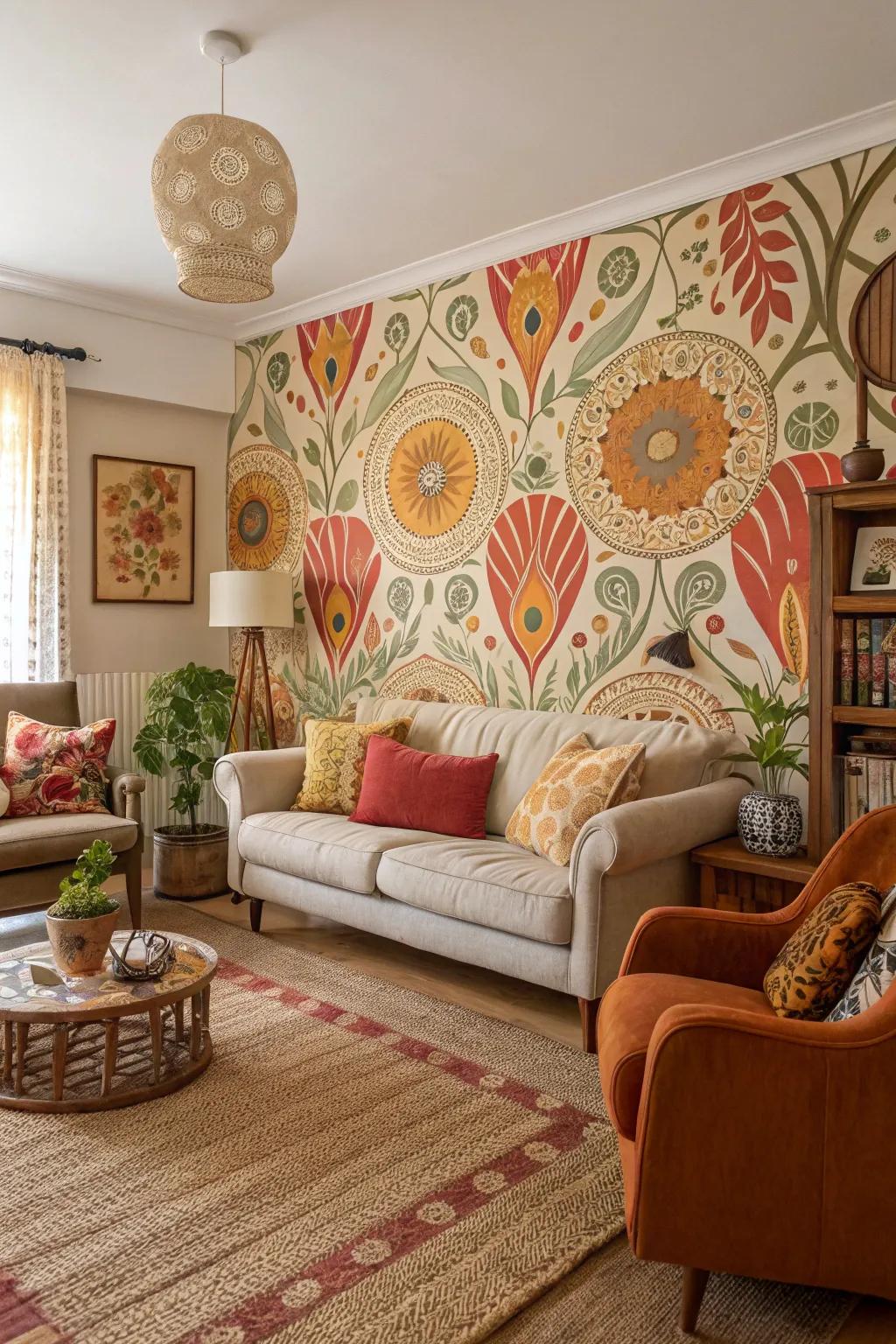 Add nostalgic charm with retro-inspired murals.