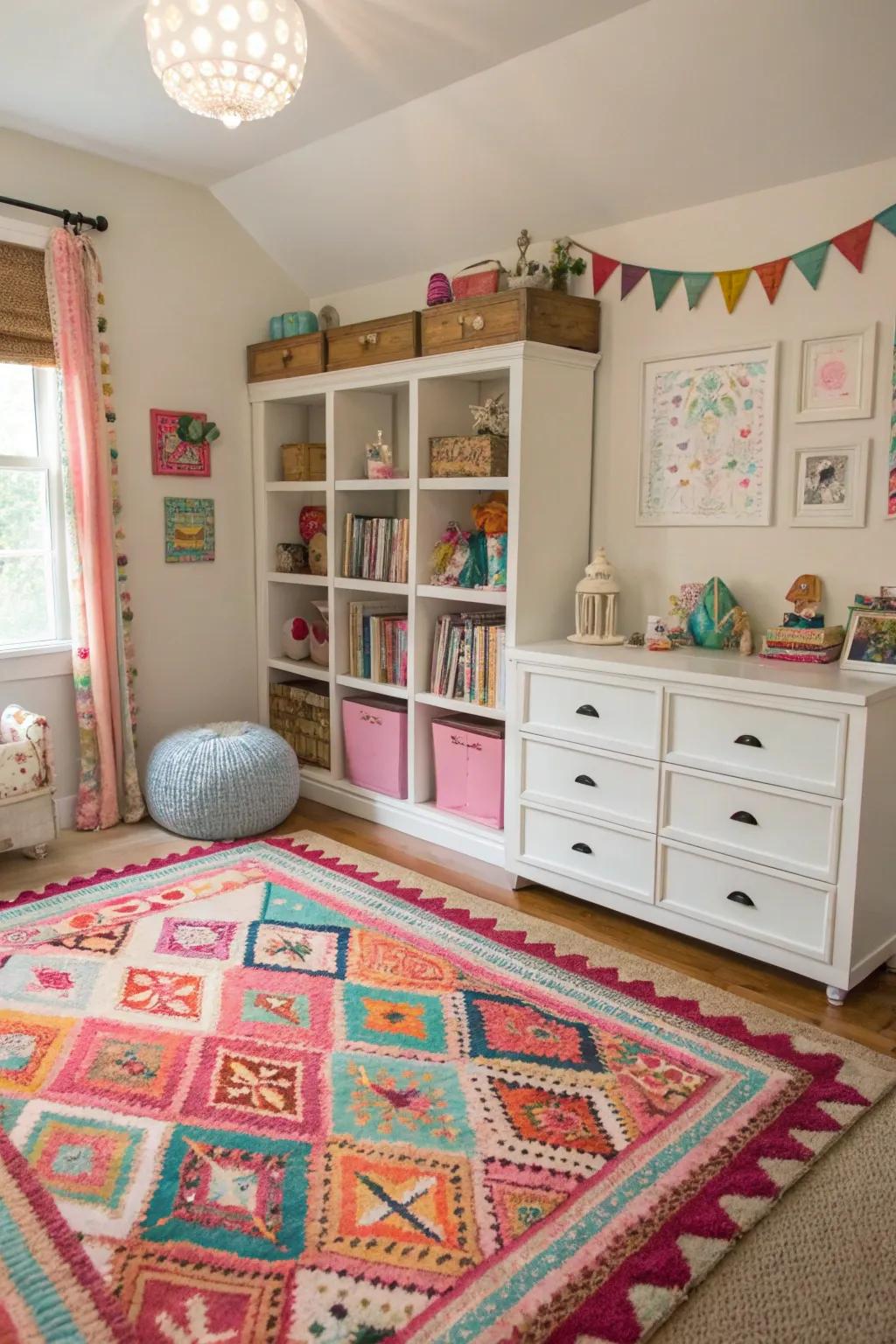 A focal rug securing the room stylishly.