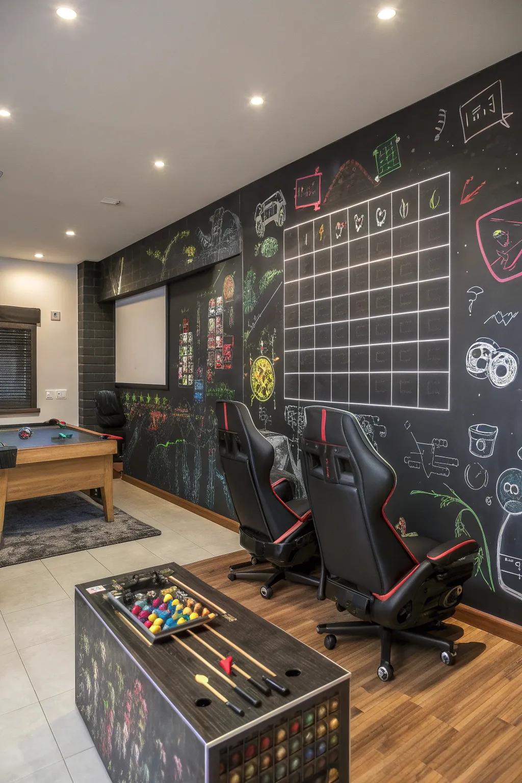 Interactive walls introduce a playful twist to any game room.