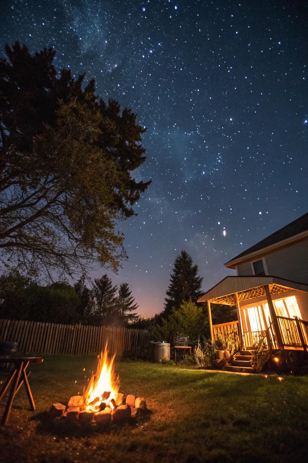 Celestial viewing adds a hint of wonder to your bonfire celebration.
