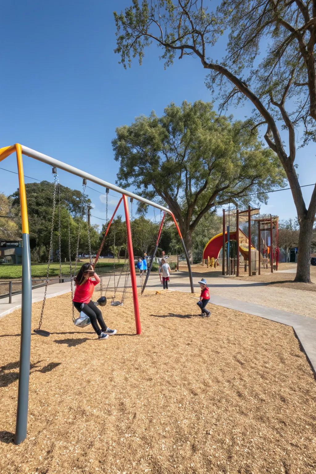 A fun and safe play area on crushed rock fines, perfect for kids.