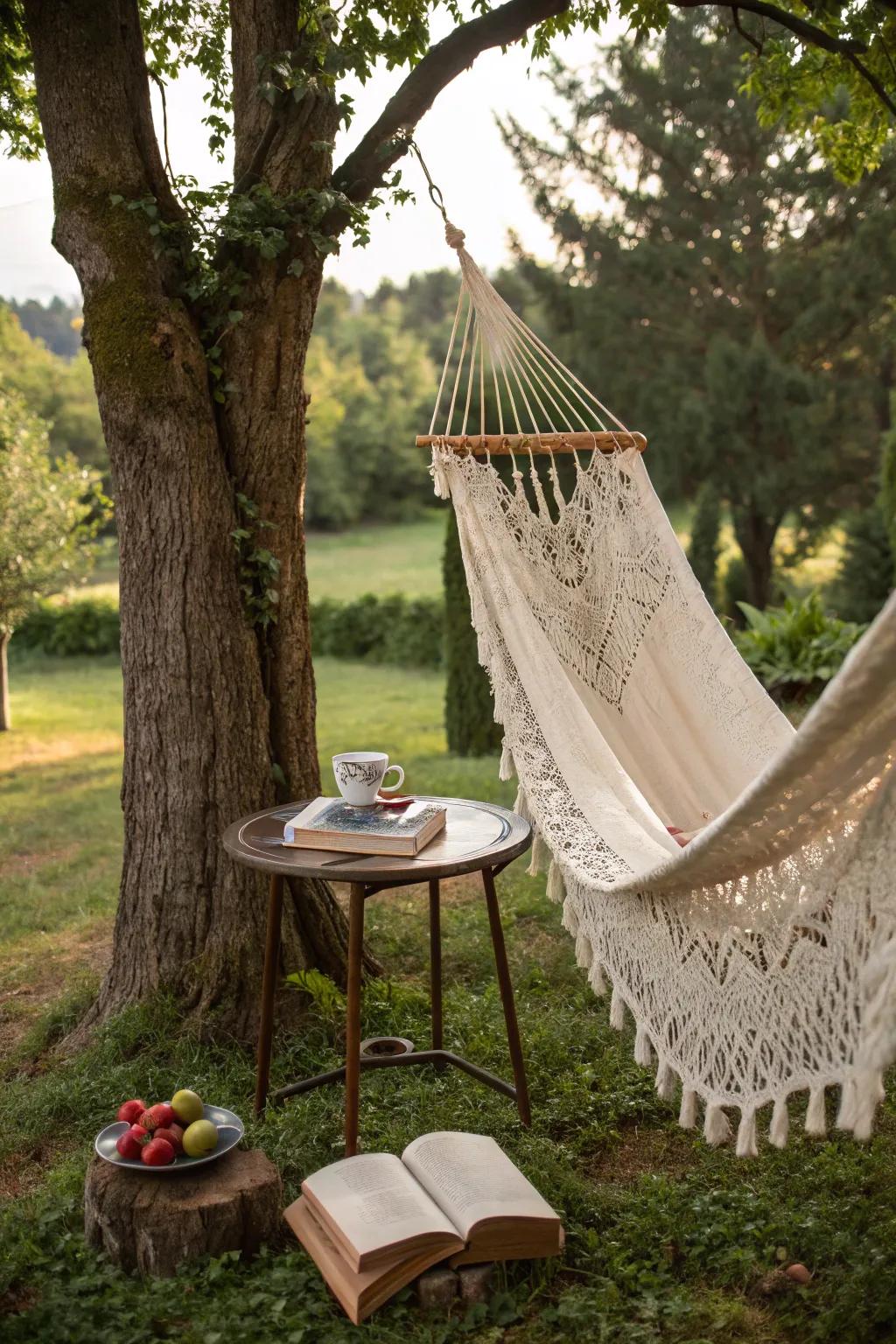 A relaxing corner offers a quiet escape in your backyard.