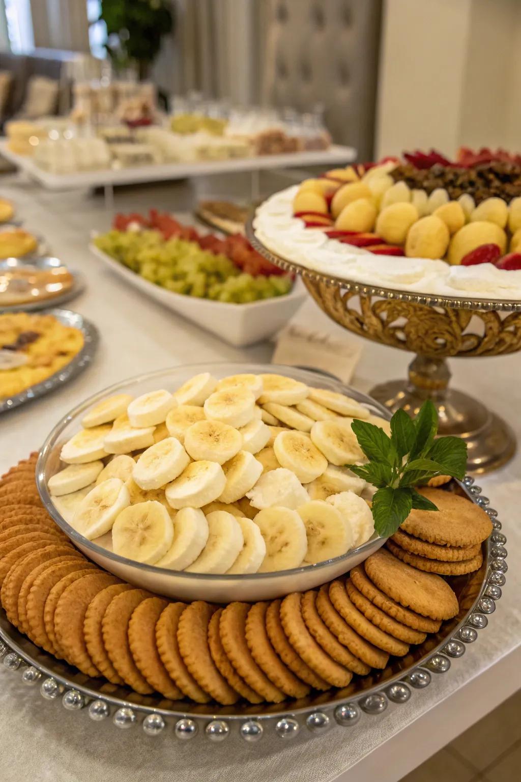 An elegant platter presentation perfect for buffet setups.