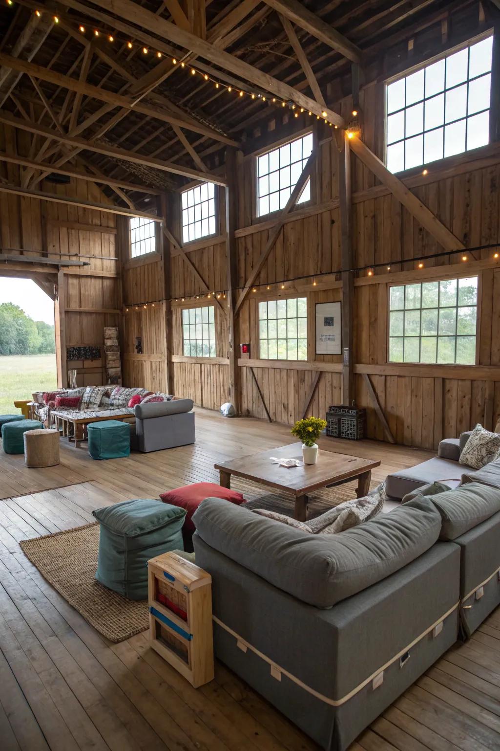 A flexible barn can adapt to different needs and activities.