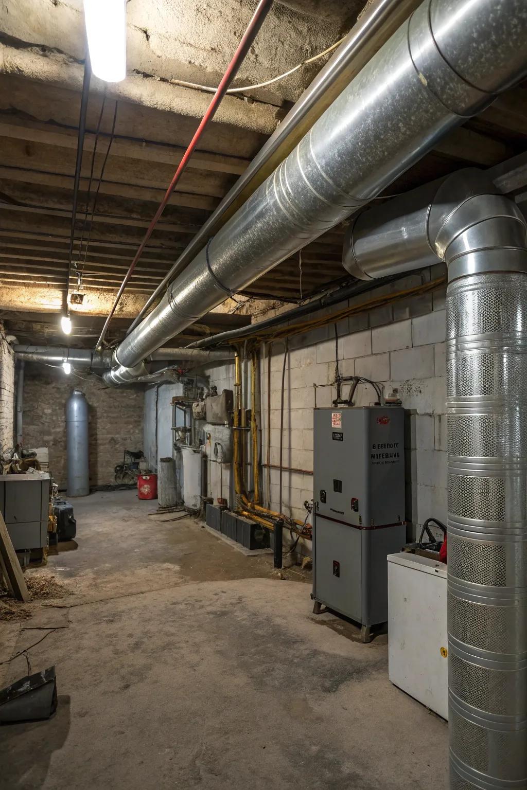 Turn ductwork into a design feature with a stylish metallic finish.
