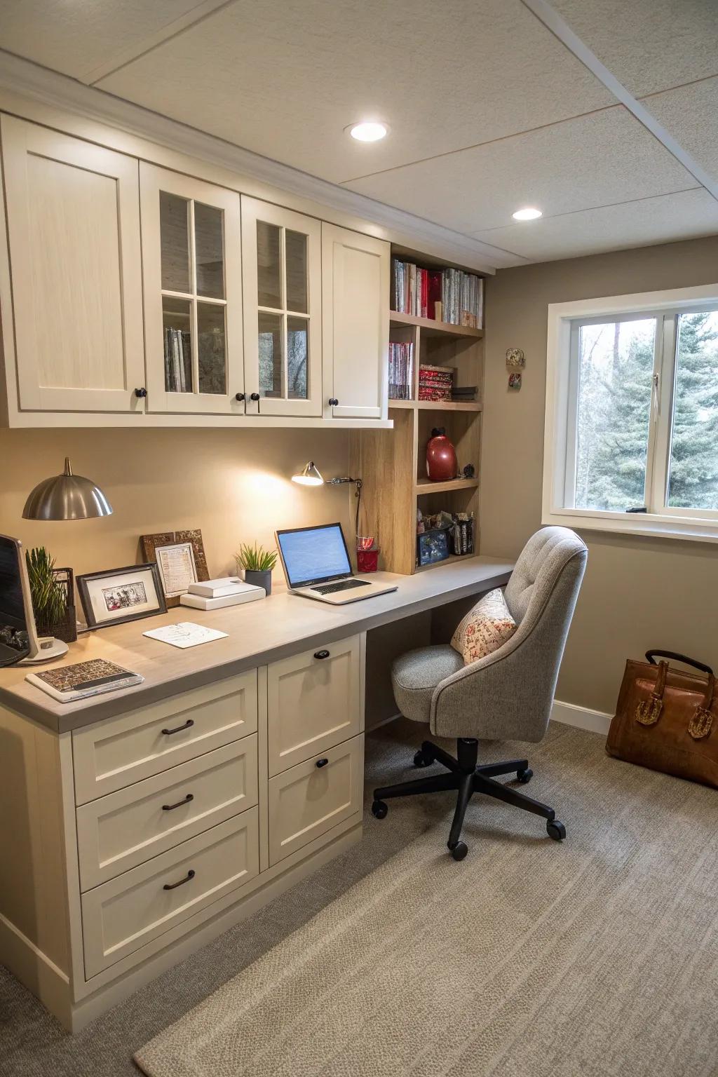 A home office designed to boost productivity and comfort.