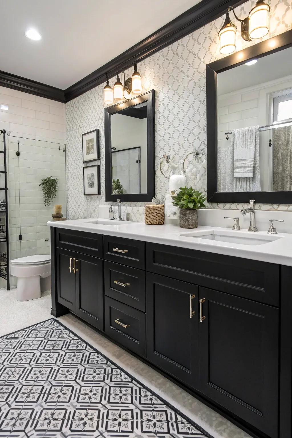Monochrome designs offer striking visual contrast.