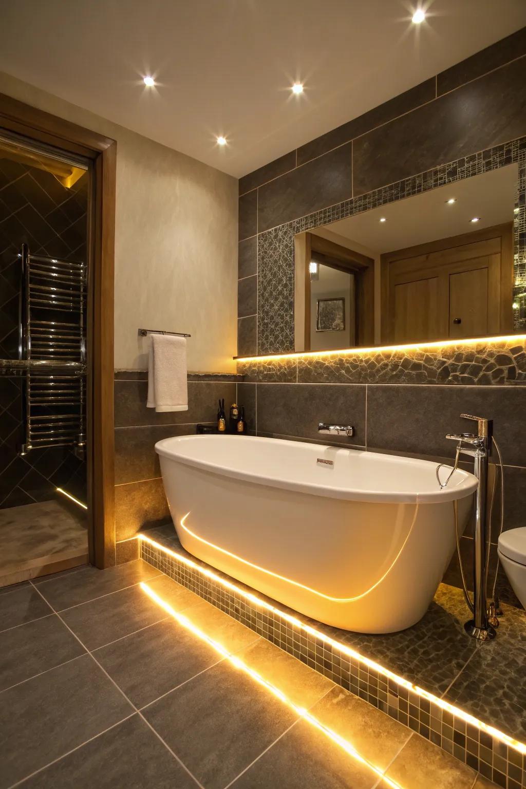 Enhance your bathroom&rsquo;s ambiance with feature illumination.