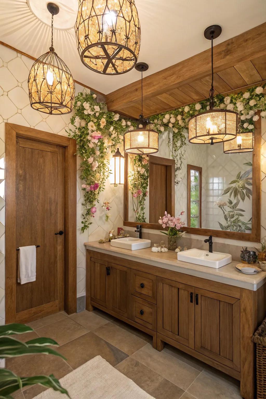 Natural fixtures bring a calming, organic element to lighting.