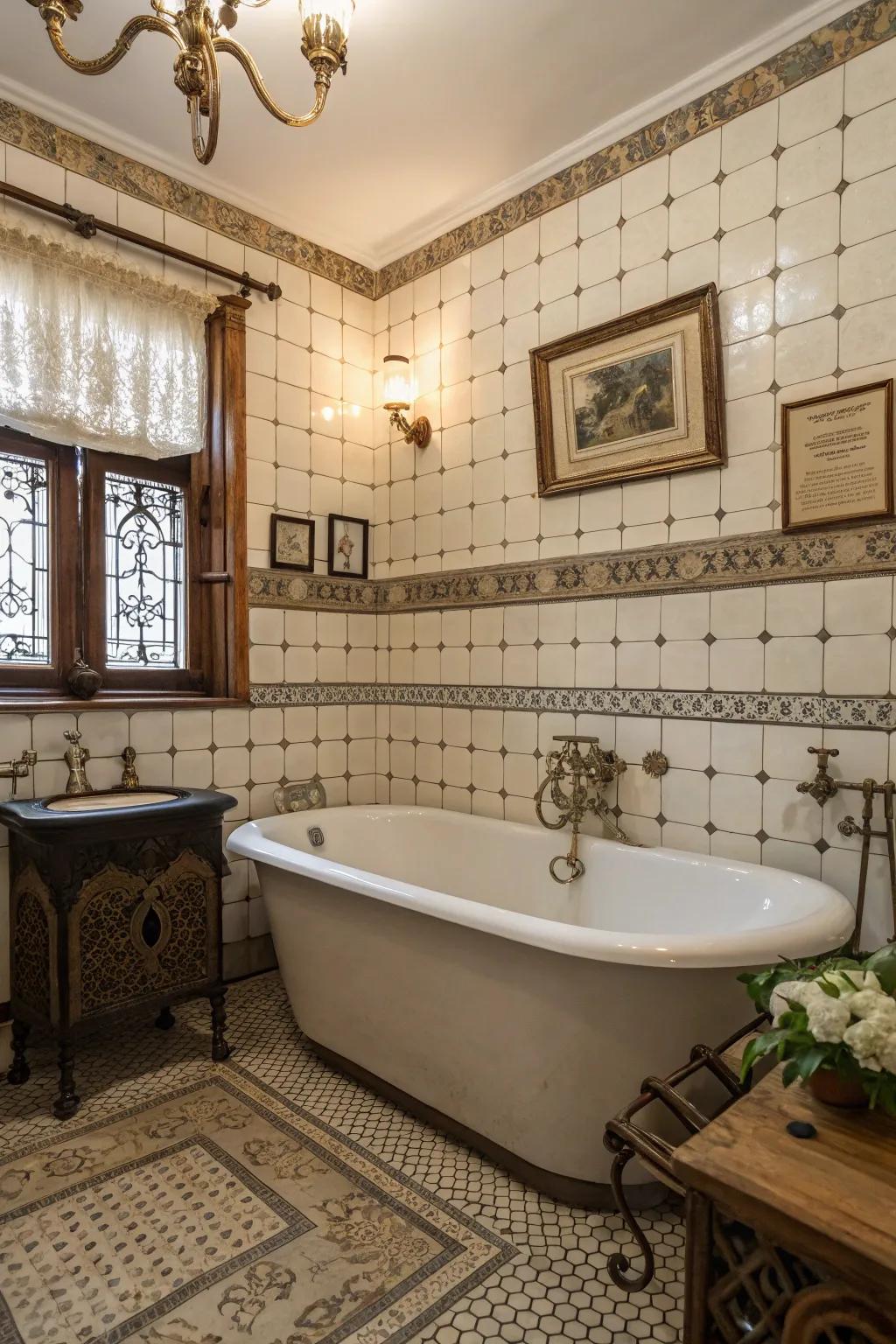 Delightful nostalgia using old-fashioned style tiling