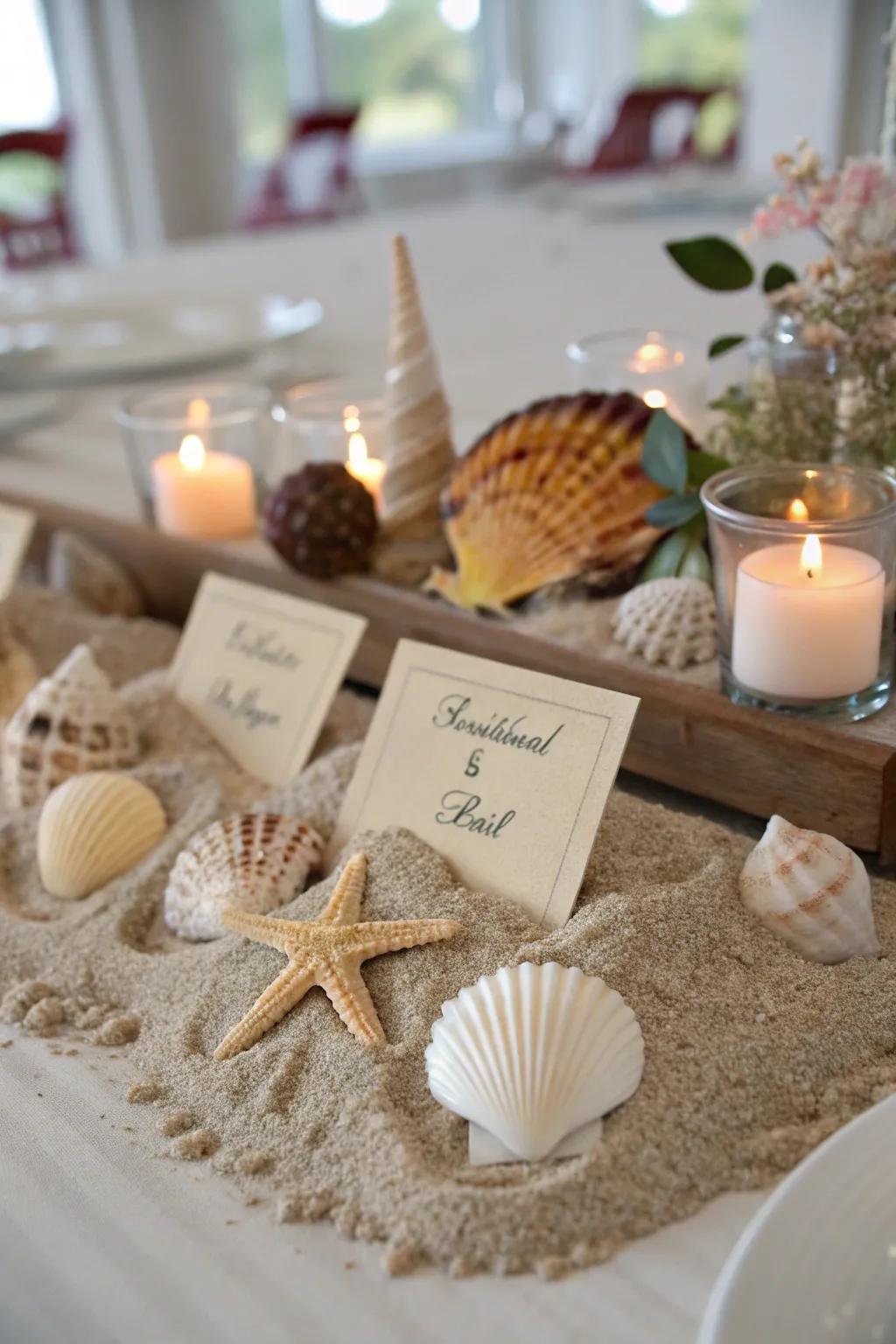 Natural shell stands add a touch of coastal charm to any setting.