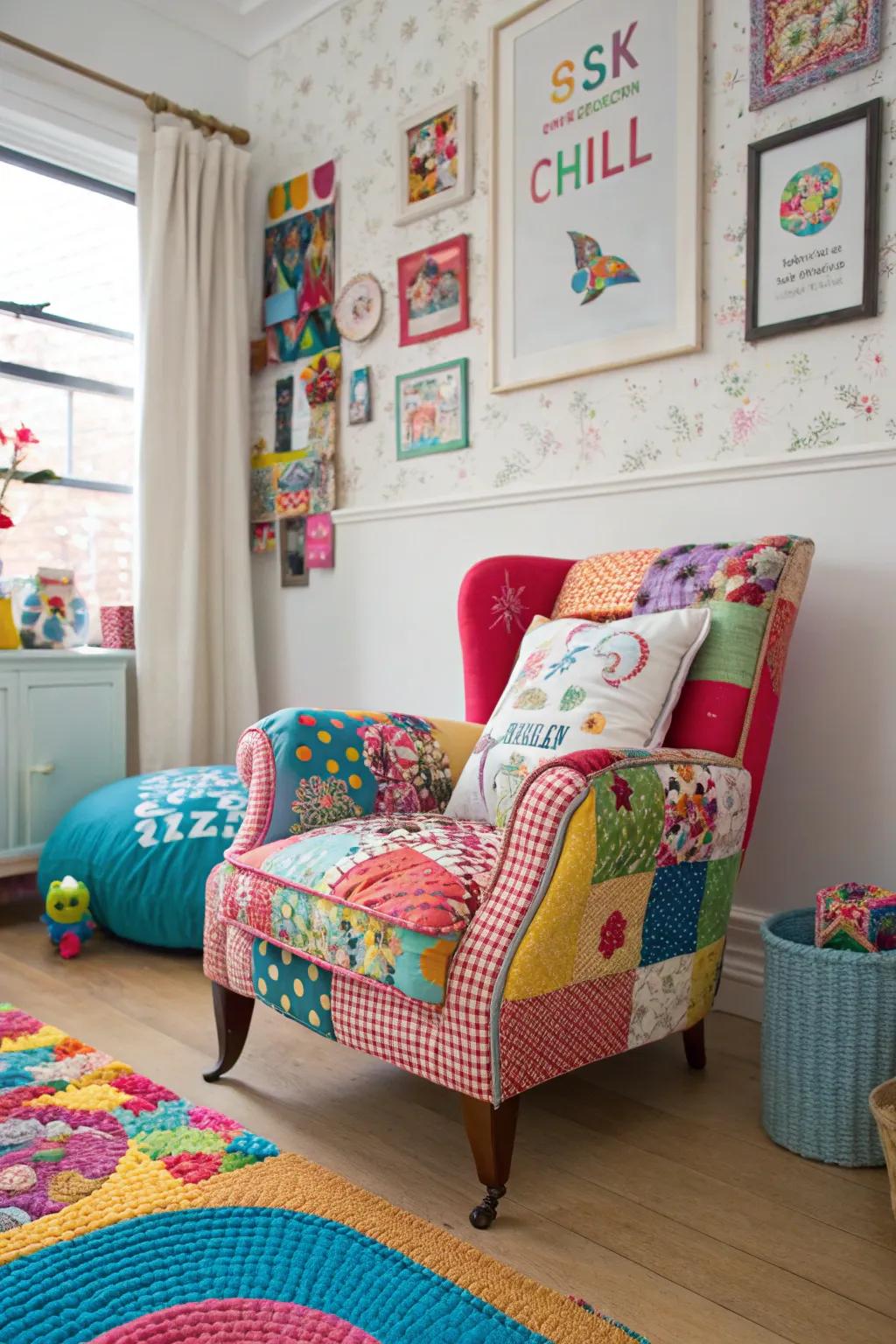 Patchwork chairs add character and color to your decor, enhancing visual appeal.