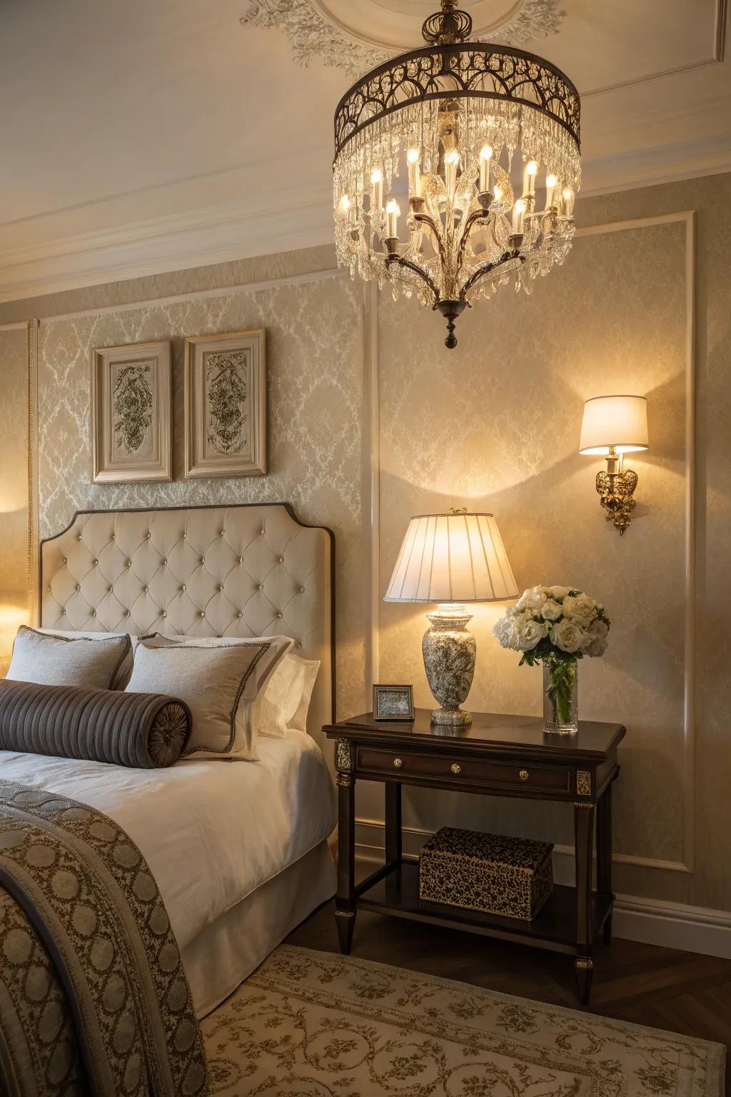 Integrated lighting establishes a harmonious and inviting atmosphere.