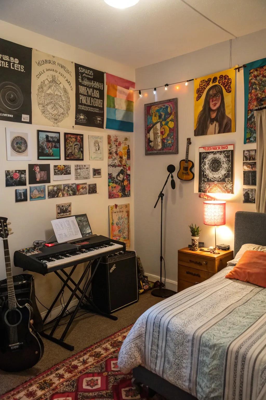 Personalized decor enhances creativity in your music area.
