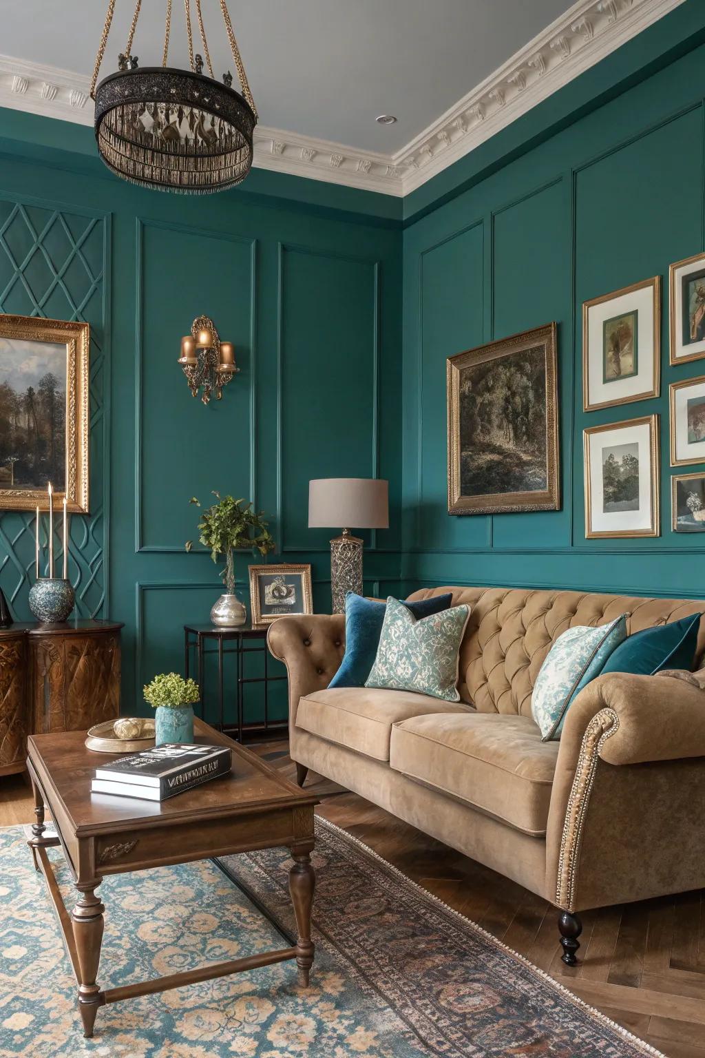 Teal adds a sense of opulence and sophistication