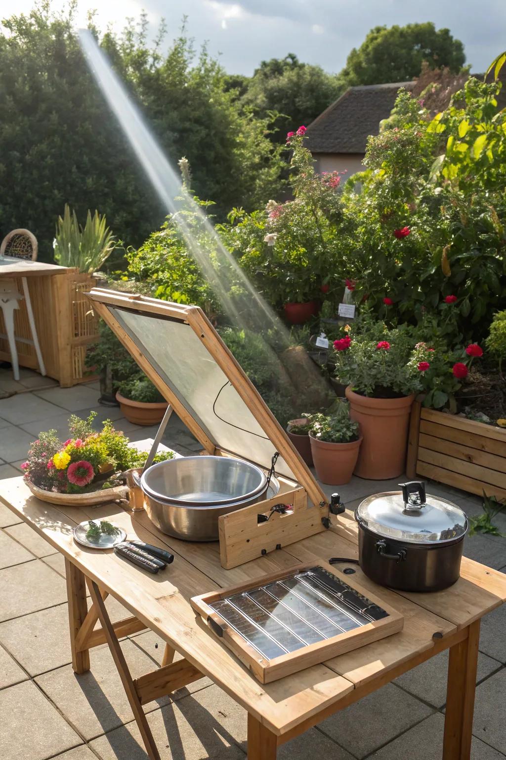 Use the power of the sun and a solar oven to cook sustainably.