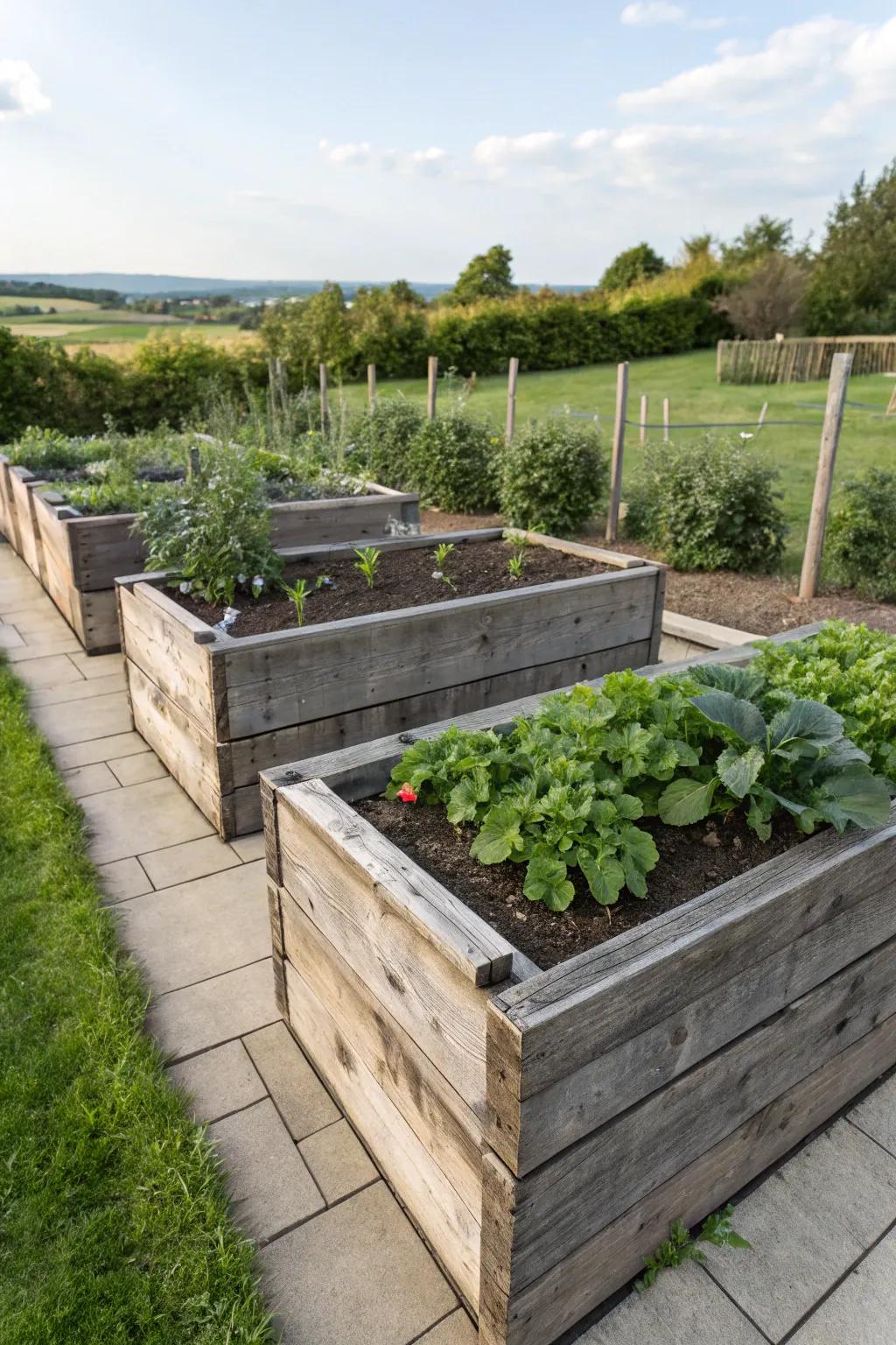 Thick boards provide stability and longevity for your garden.