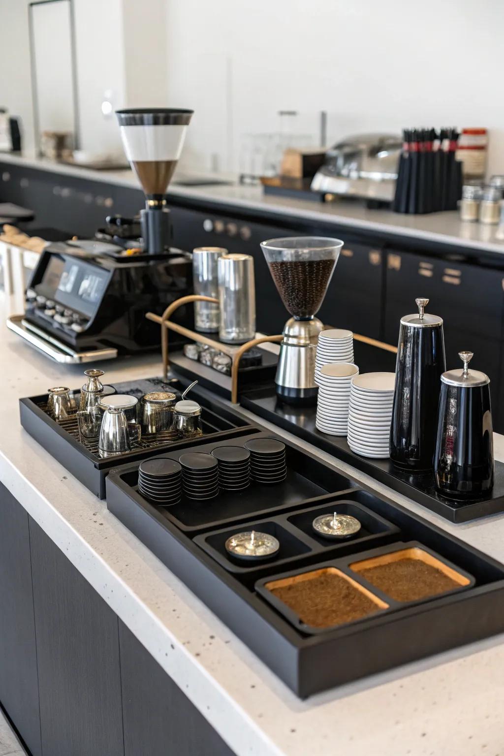 Sophisticated arrangement with stylish trays