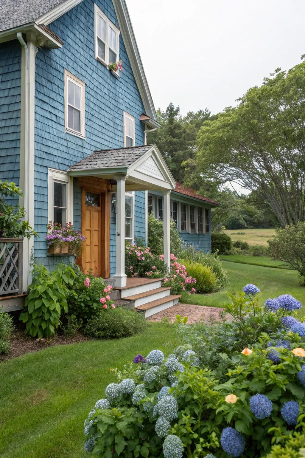 Textured walls add depth and interest to blue homes.