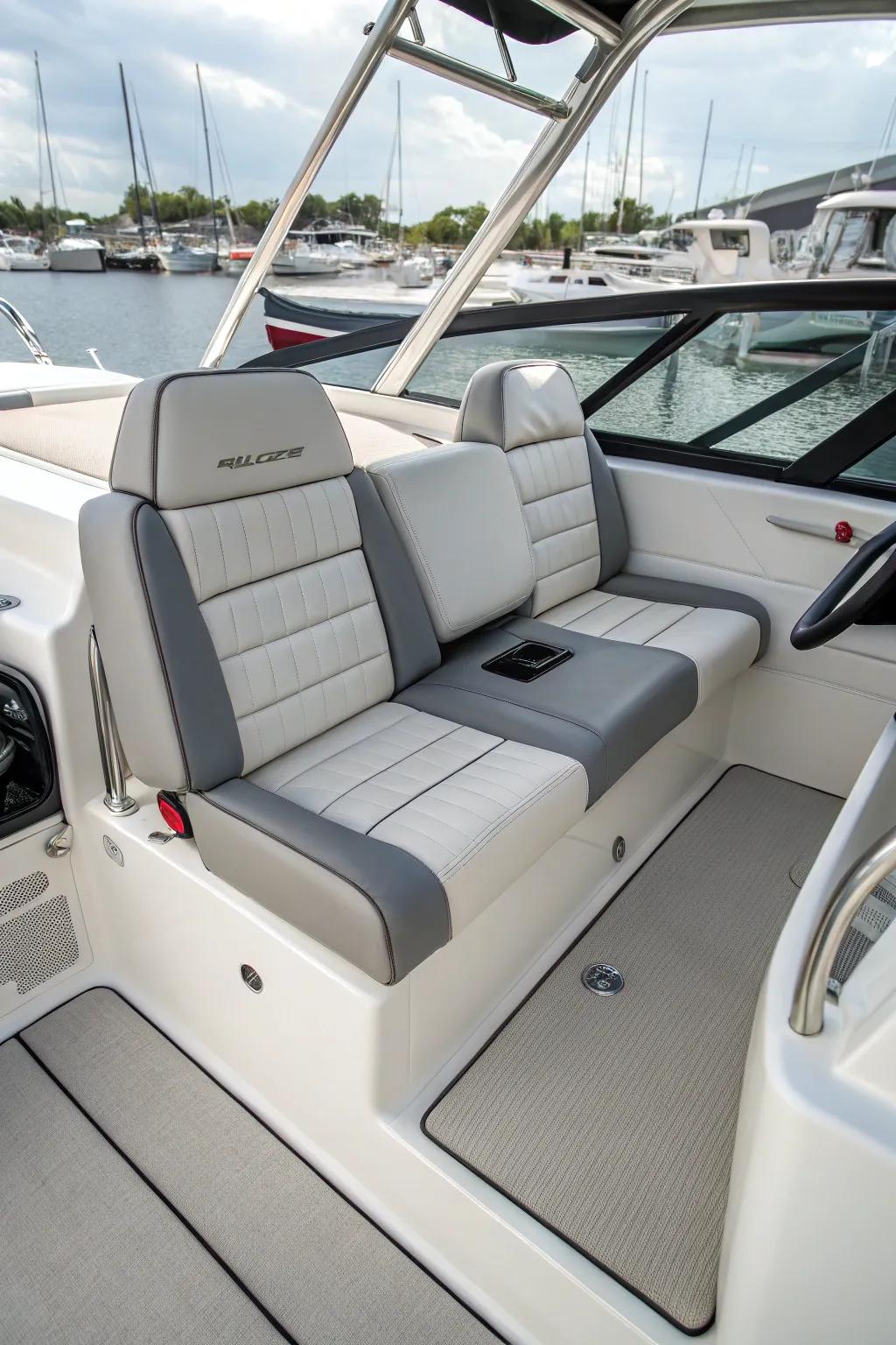 Hassle-free maintenance with easy-to-clean fabrics for a stress-free boat interior.