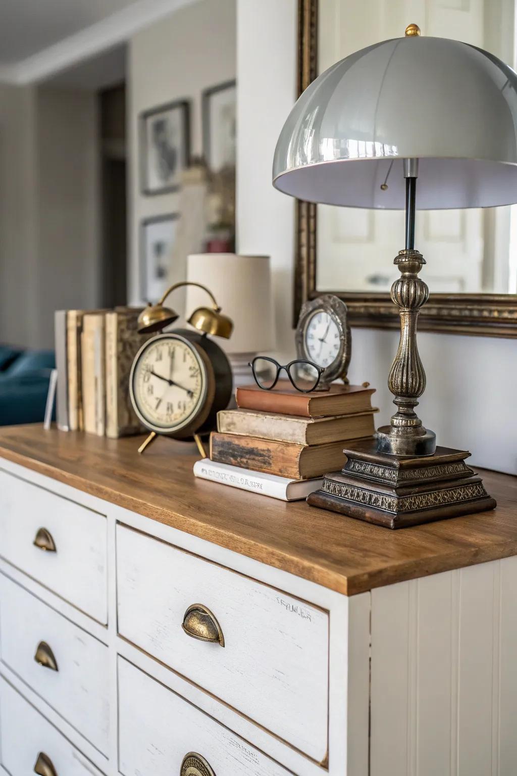 A blend of modern and vintage pieces creates an eclectic boho style.