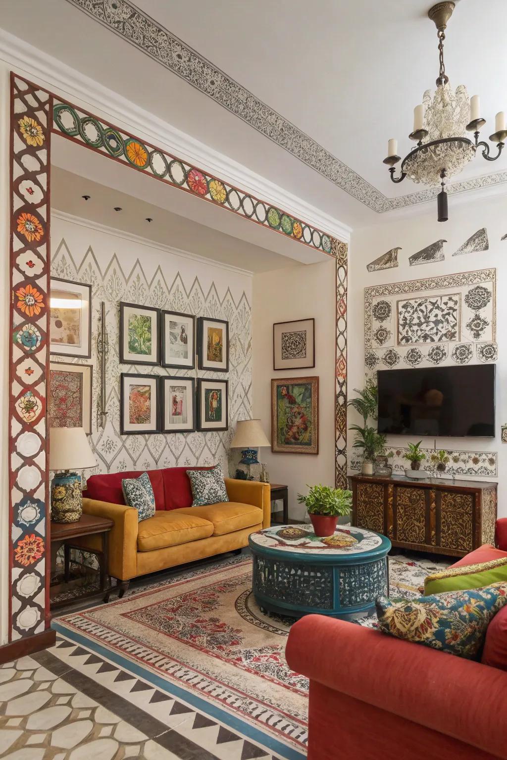 Mix and match styles for a unique and varied border design.