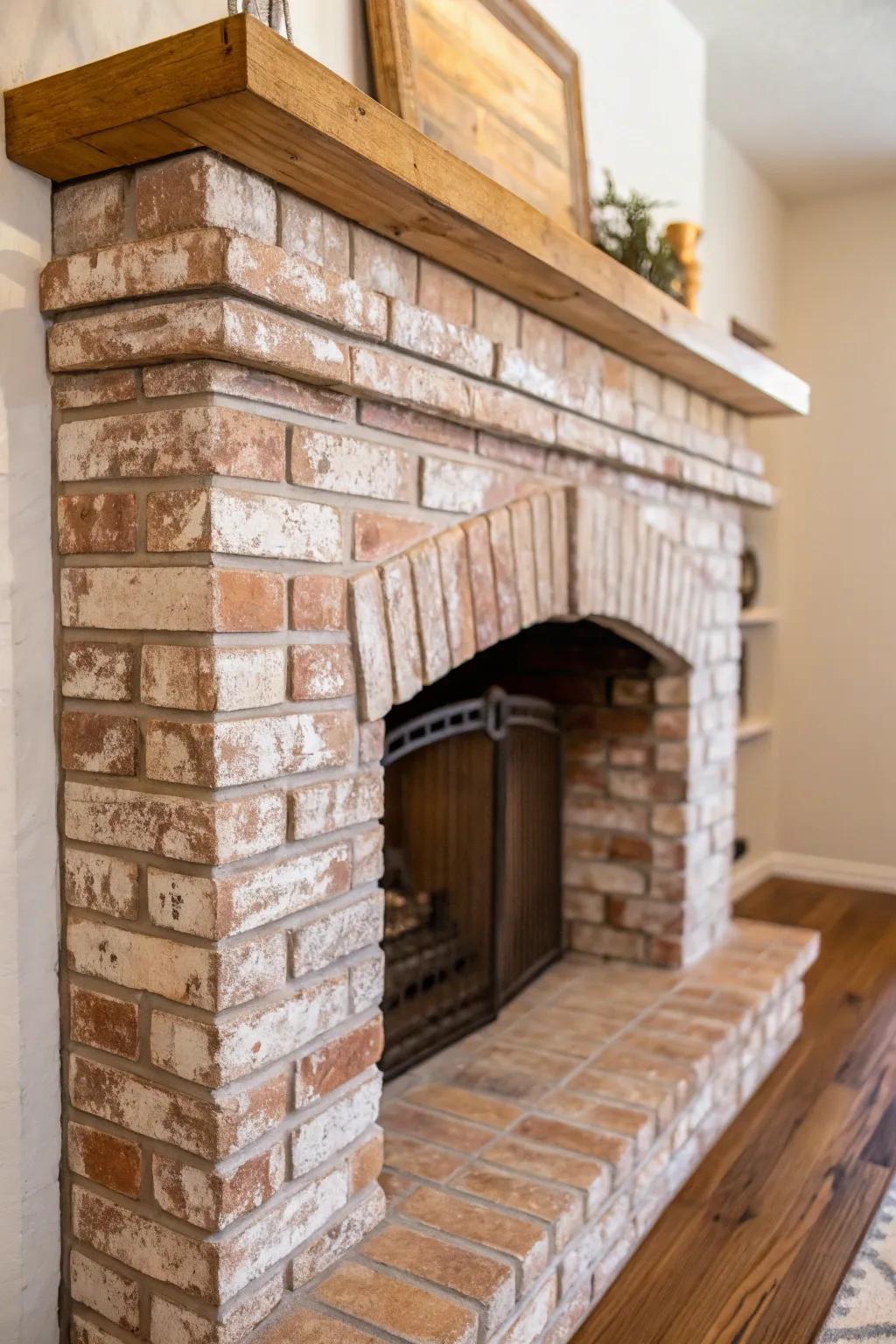 German smear will give your fireplace a rustic look.