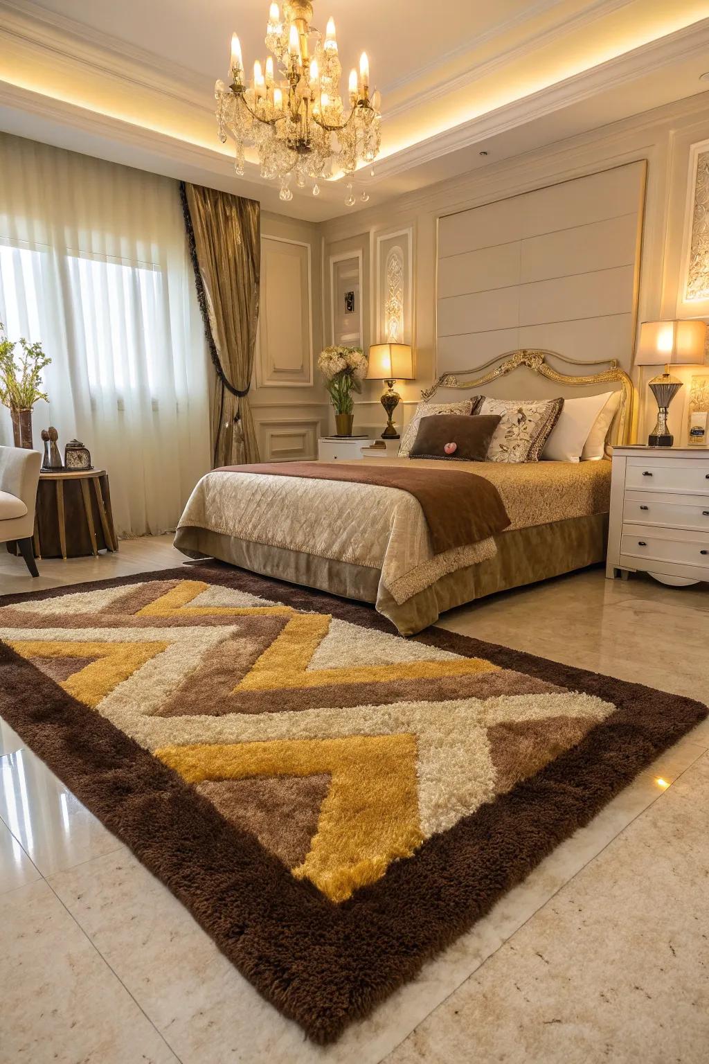 A plush floor covering enhances comfort and unifies the design.