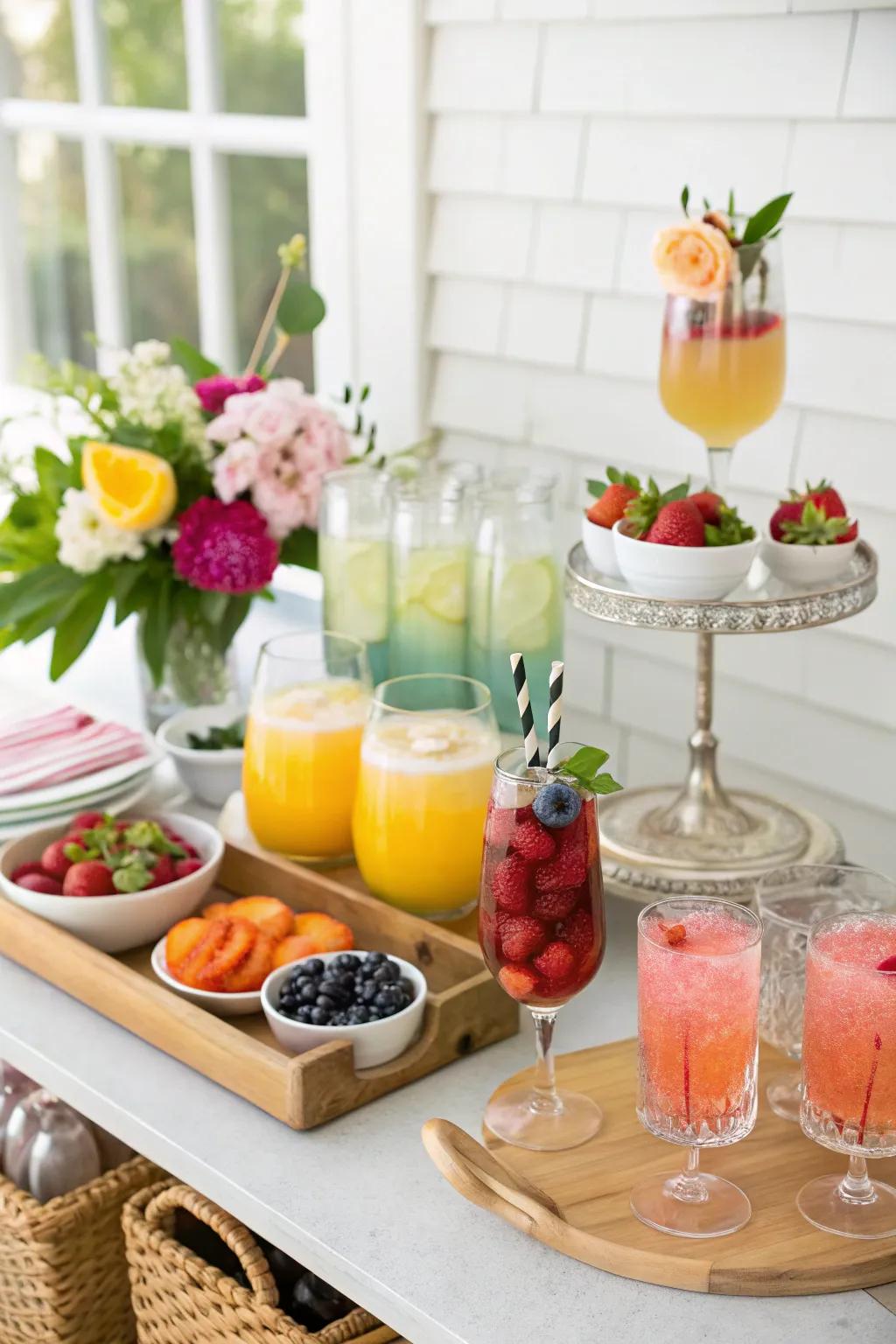A specialty drink station welcomes guests with style.