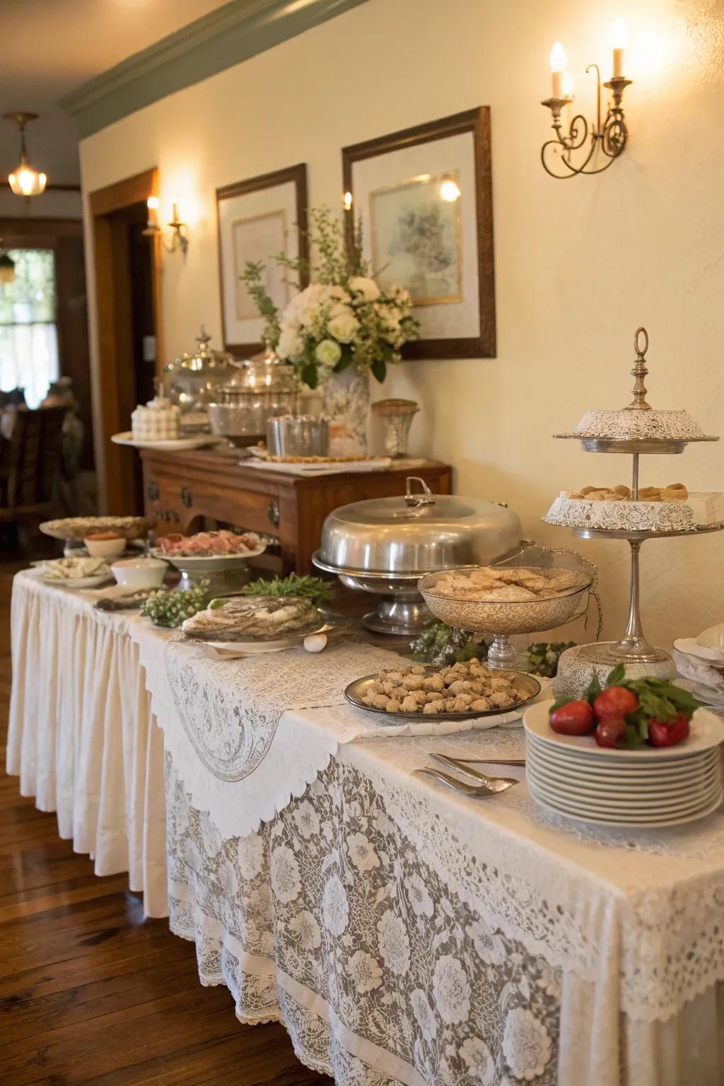 Treasures from the past evoke charm and nostalgia on your buffet.