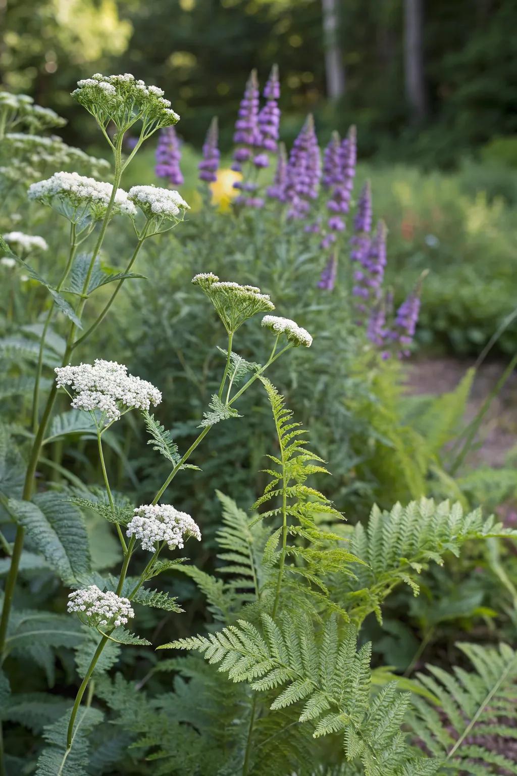 Ache and flutterby plant create a textured and unexpected garden duo.