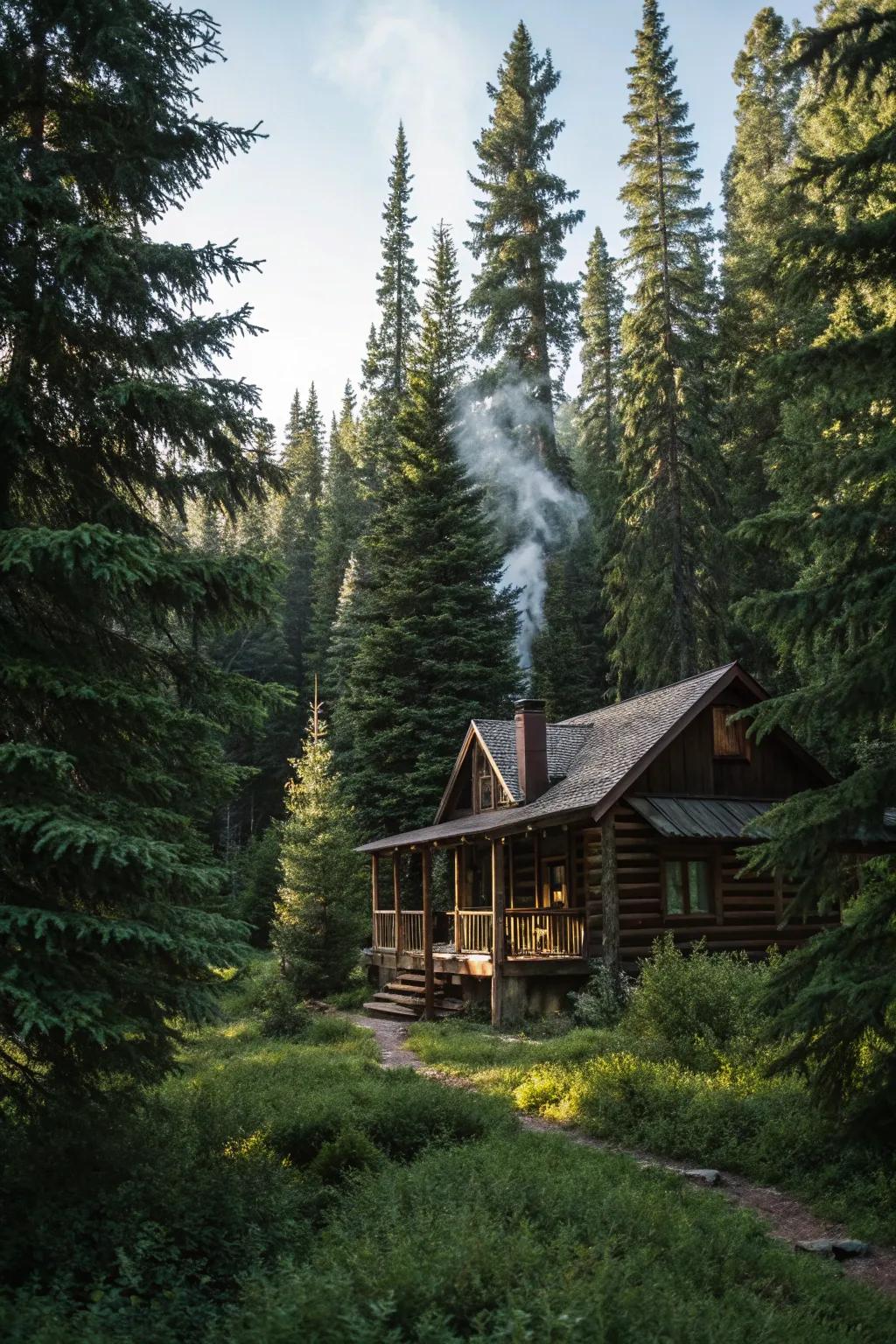 Year-round trees provide continuous greenery and privacy.