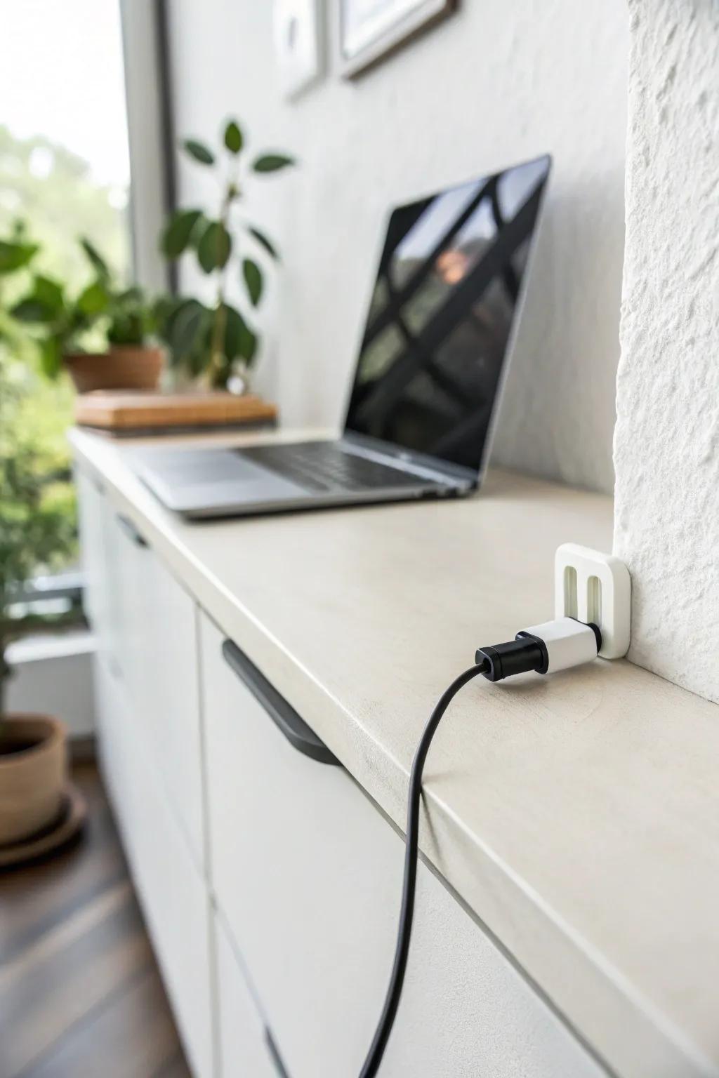Elevate your workspace with minimalist cable management solutions.