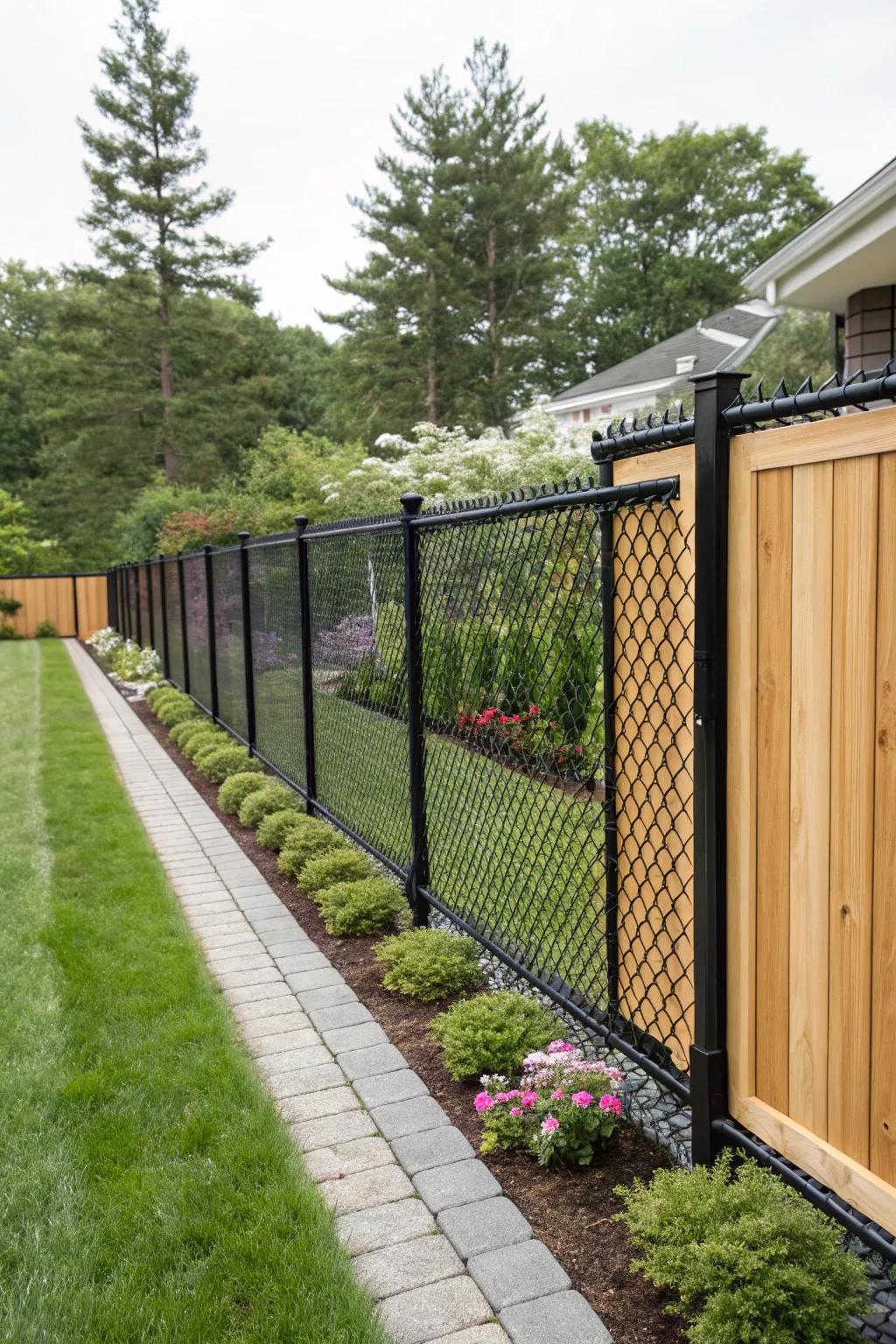 Wooden panels bring refinement to your fence.
