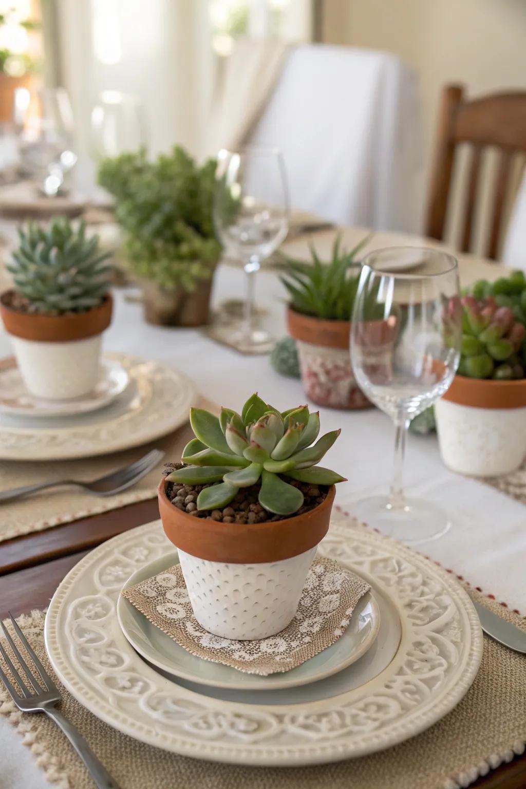 Potted plants present a revitalizing and eco-conscious choice.