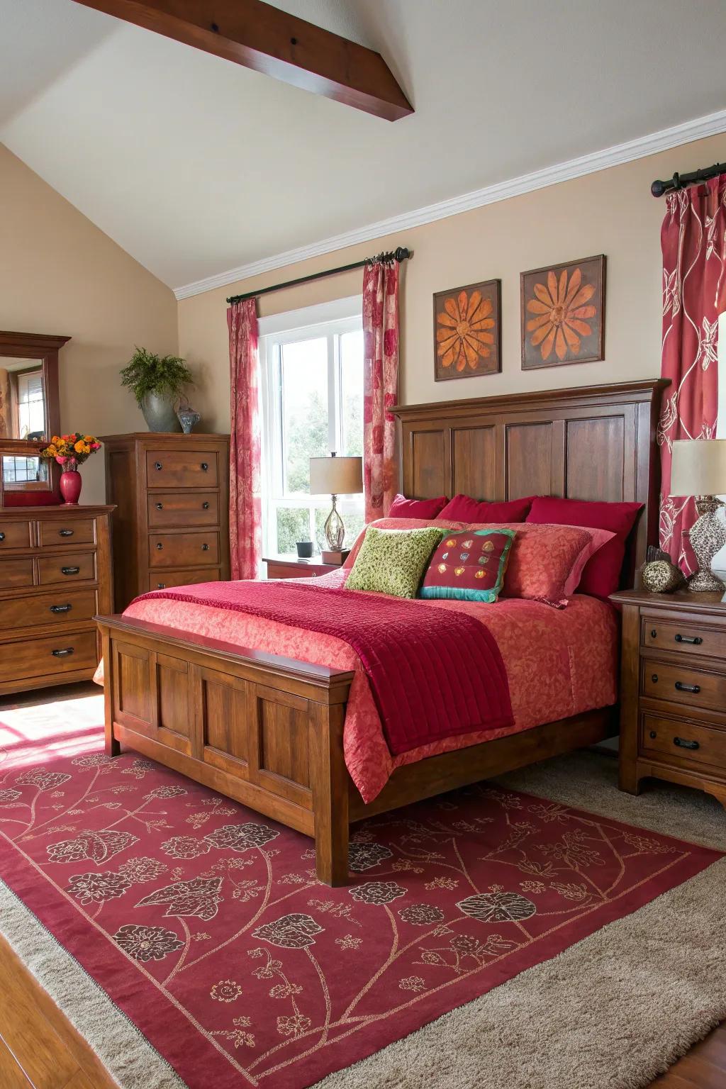 Unexpected color combinations highlighting cherry wood's beauty.