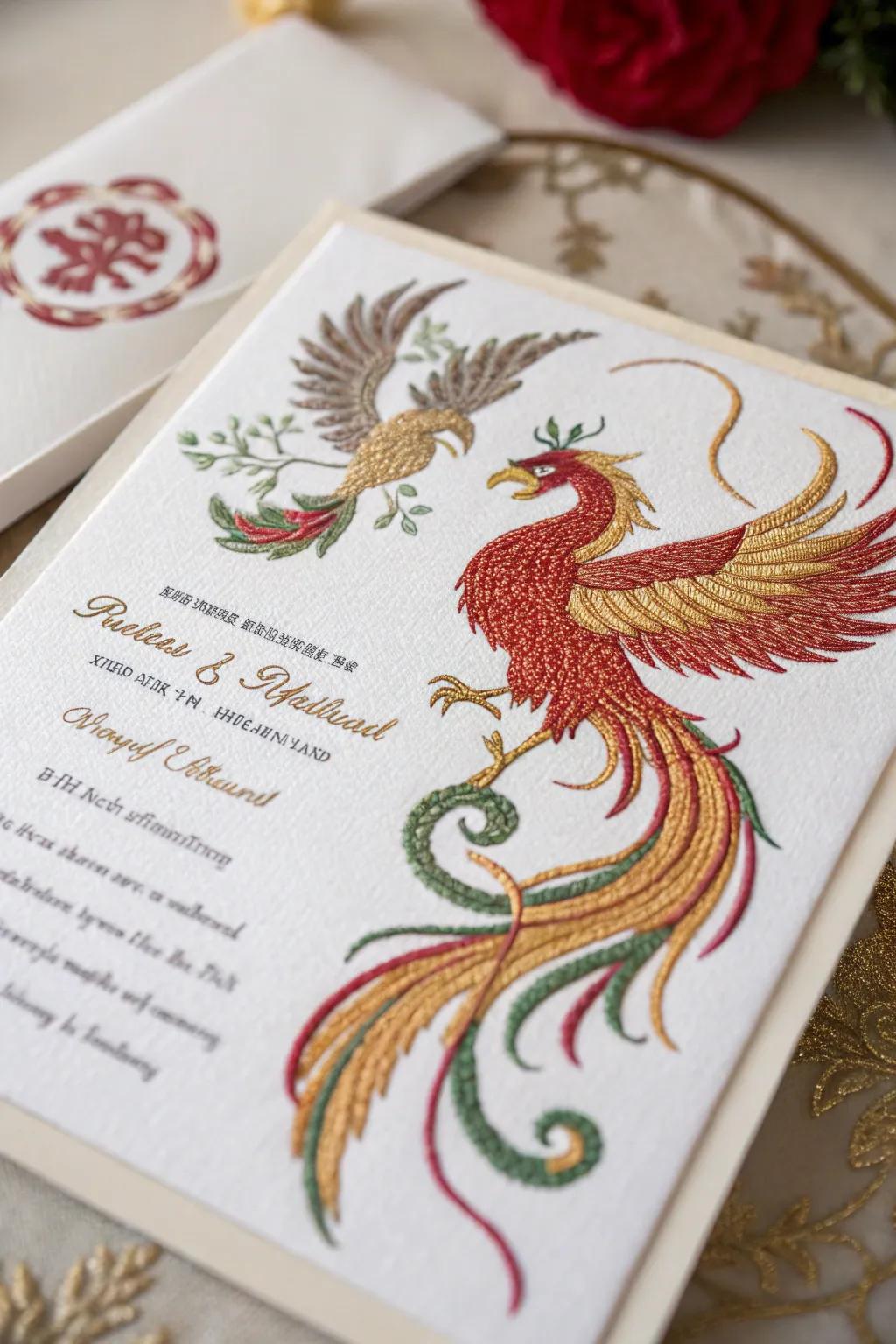A classic emblem tastefully embroidered on invitations.