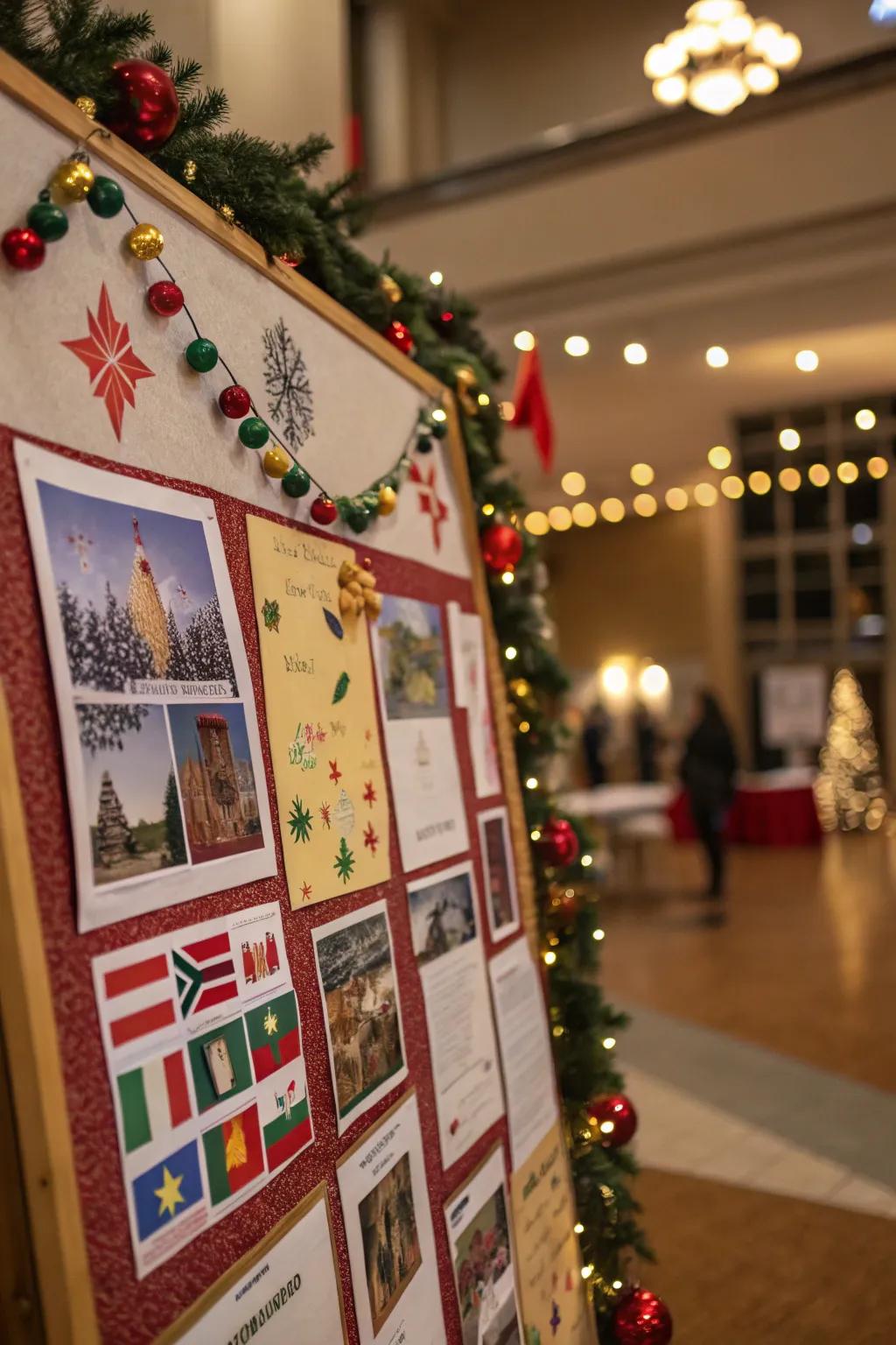 Discover global holiday traditions with a diverse display.