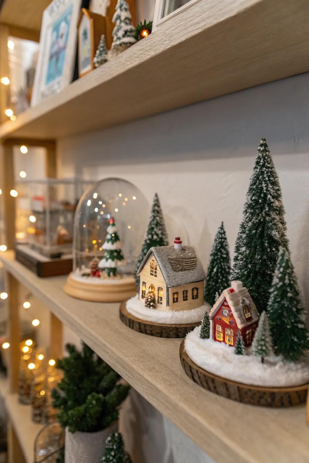 Miniature holiday scenes bring charm and whimsy to your decor.