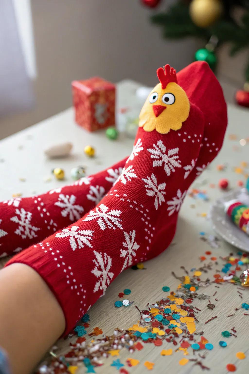 Joke presents bring laughter to any sock exchange.