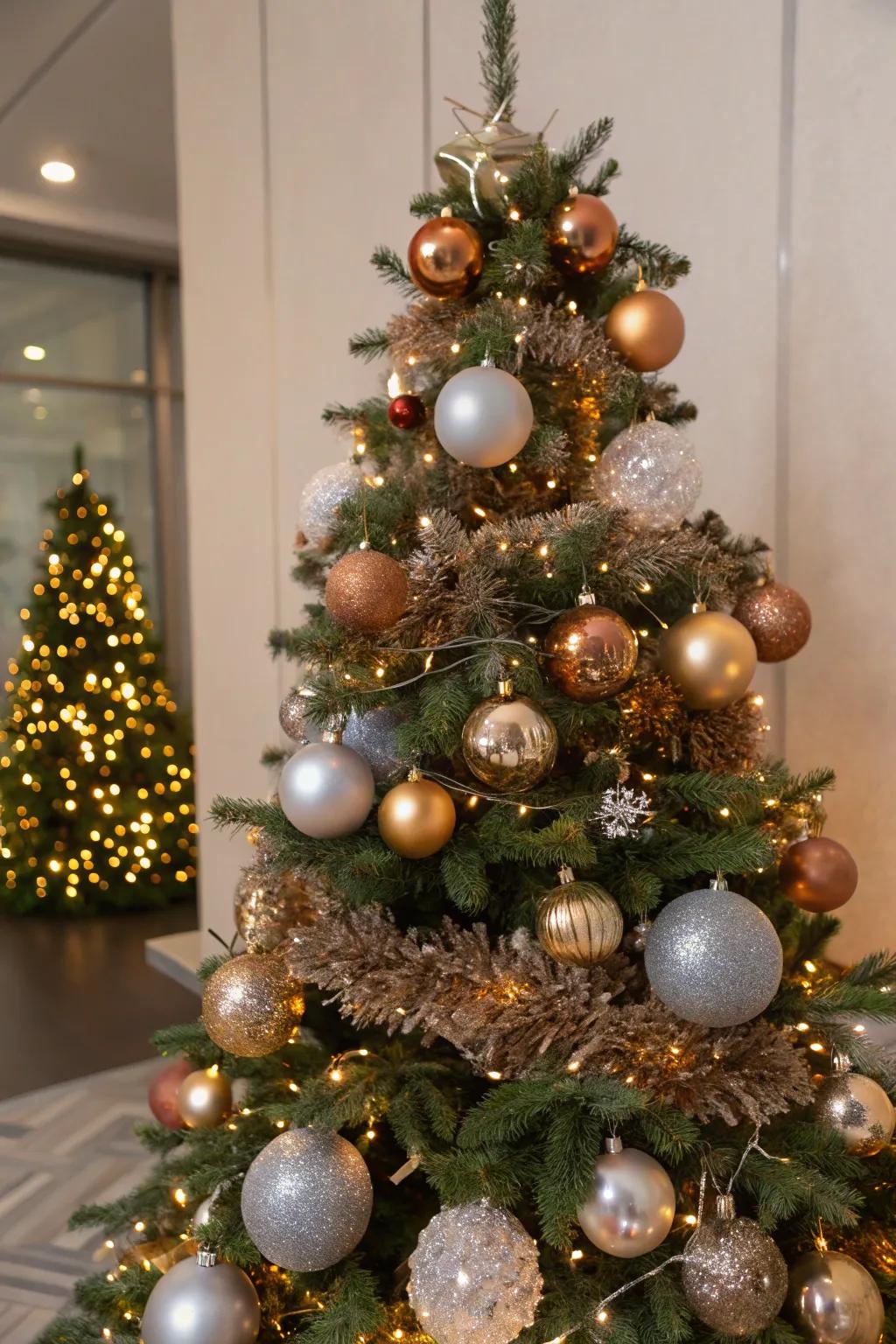 Achieve luxury through a dazzling metallic theme.