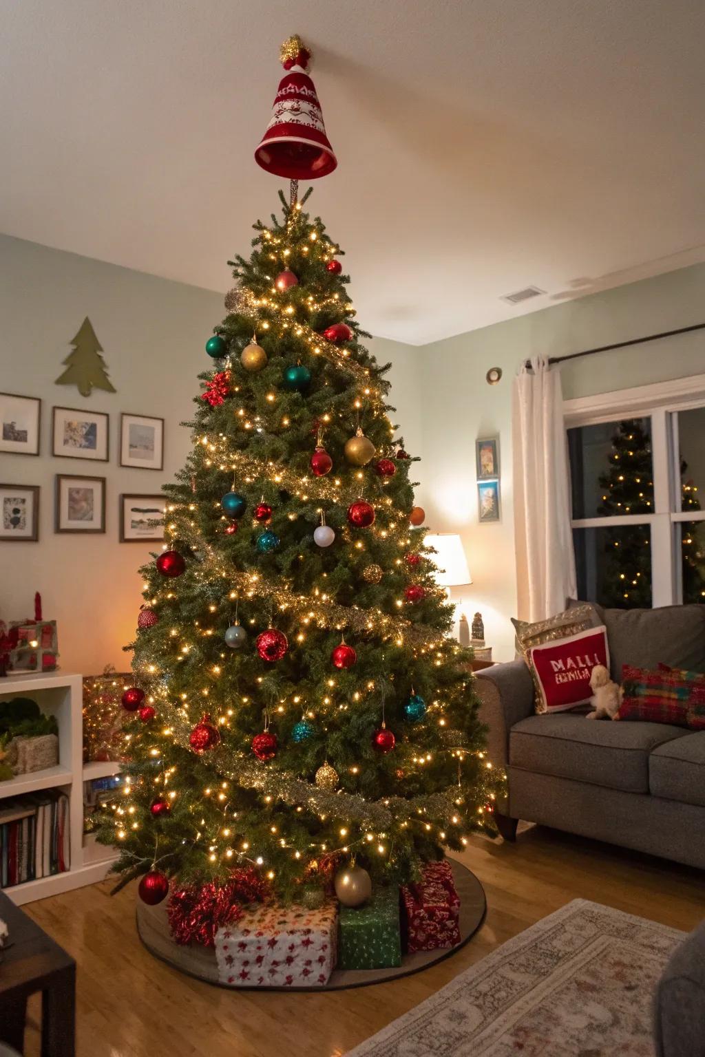 Giant chime spheres add a bold and playful touch.