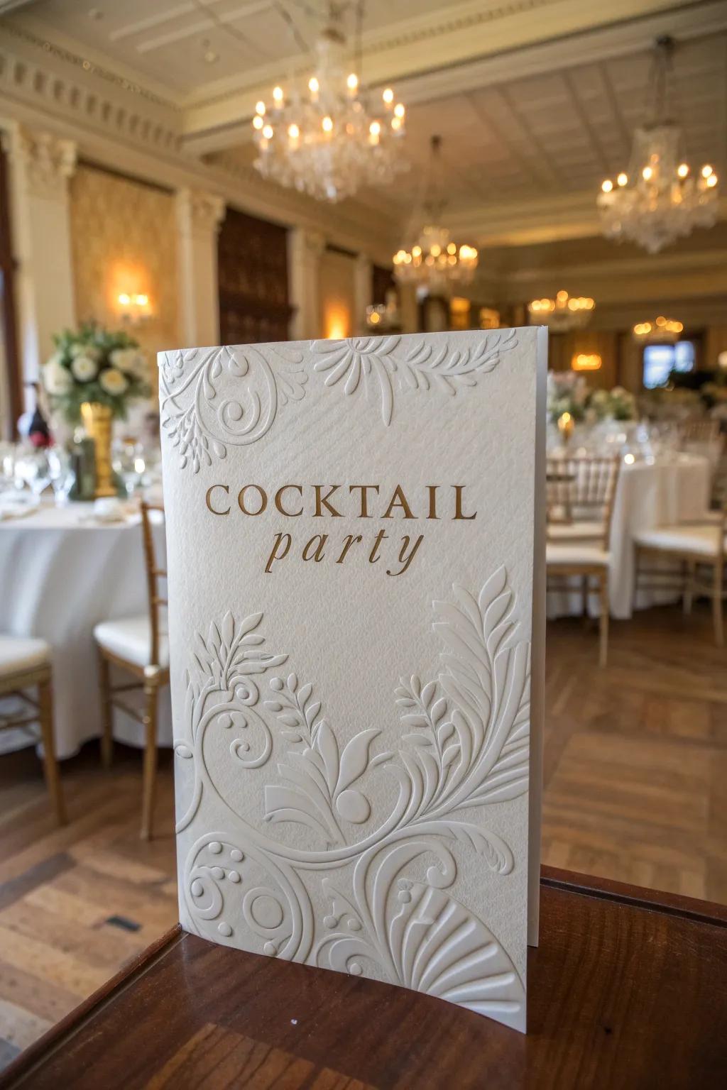 Enhance your invitations with textured and embossed designs.