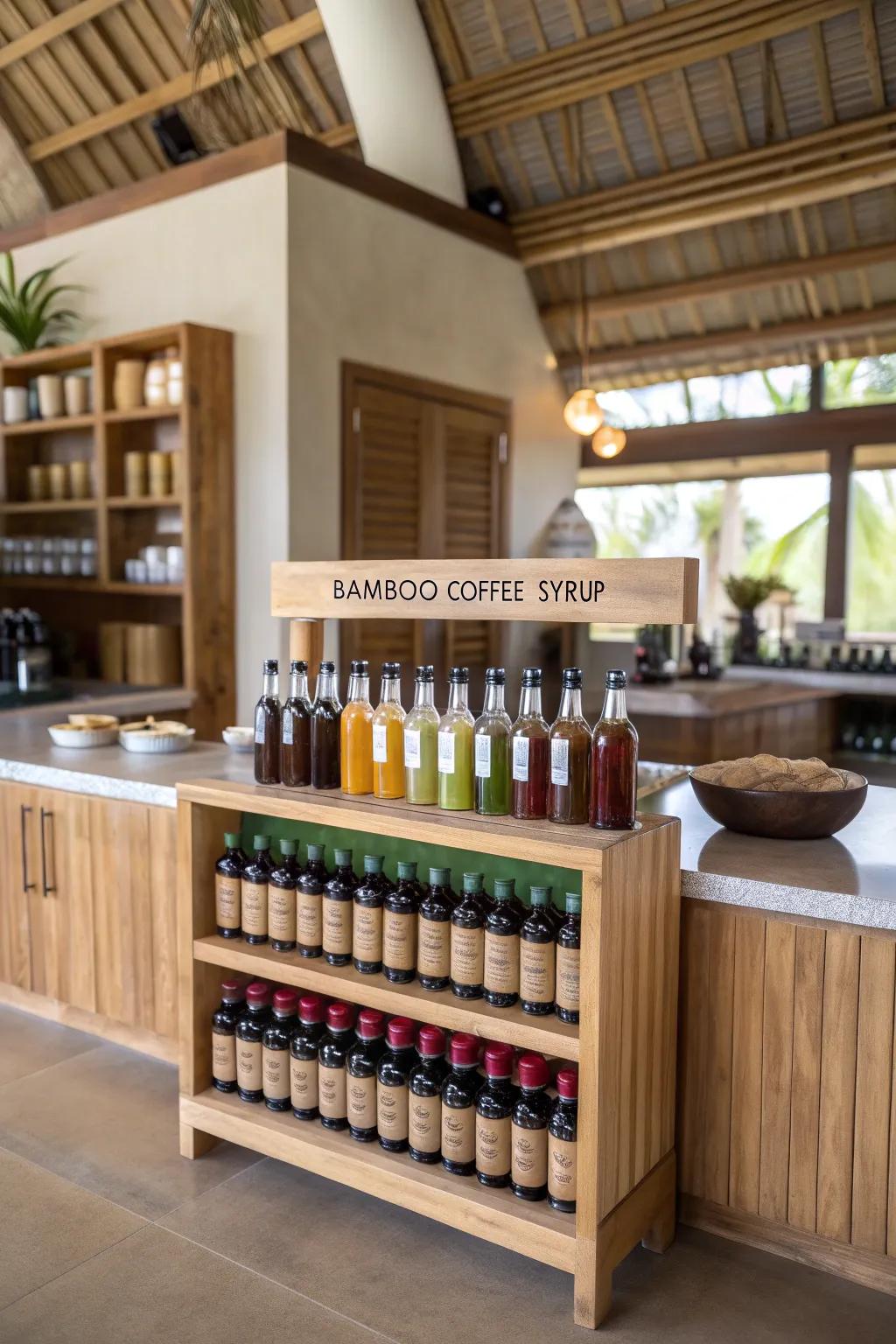 Reed stand for a sustainable and warm coffee nook.