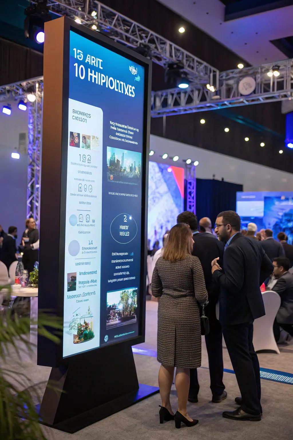 Engage guests with interactive company displays