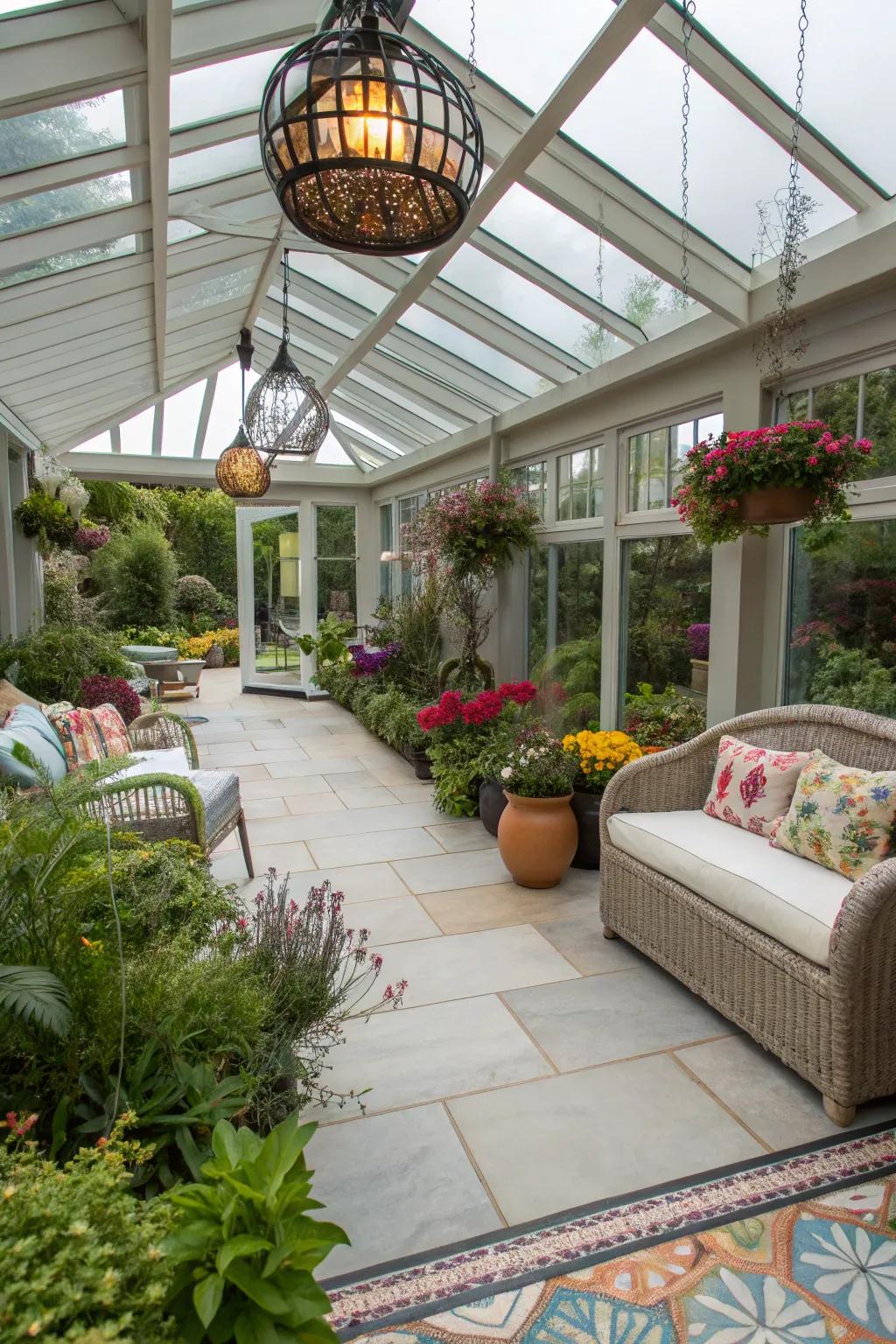 A personalized conservatory showcasing individual style and preference.