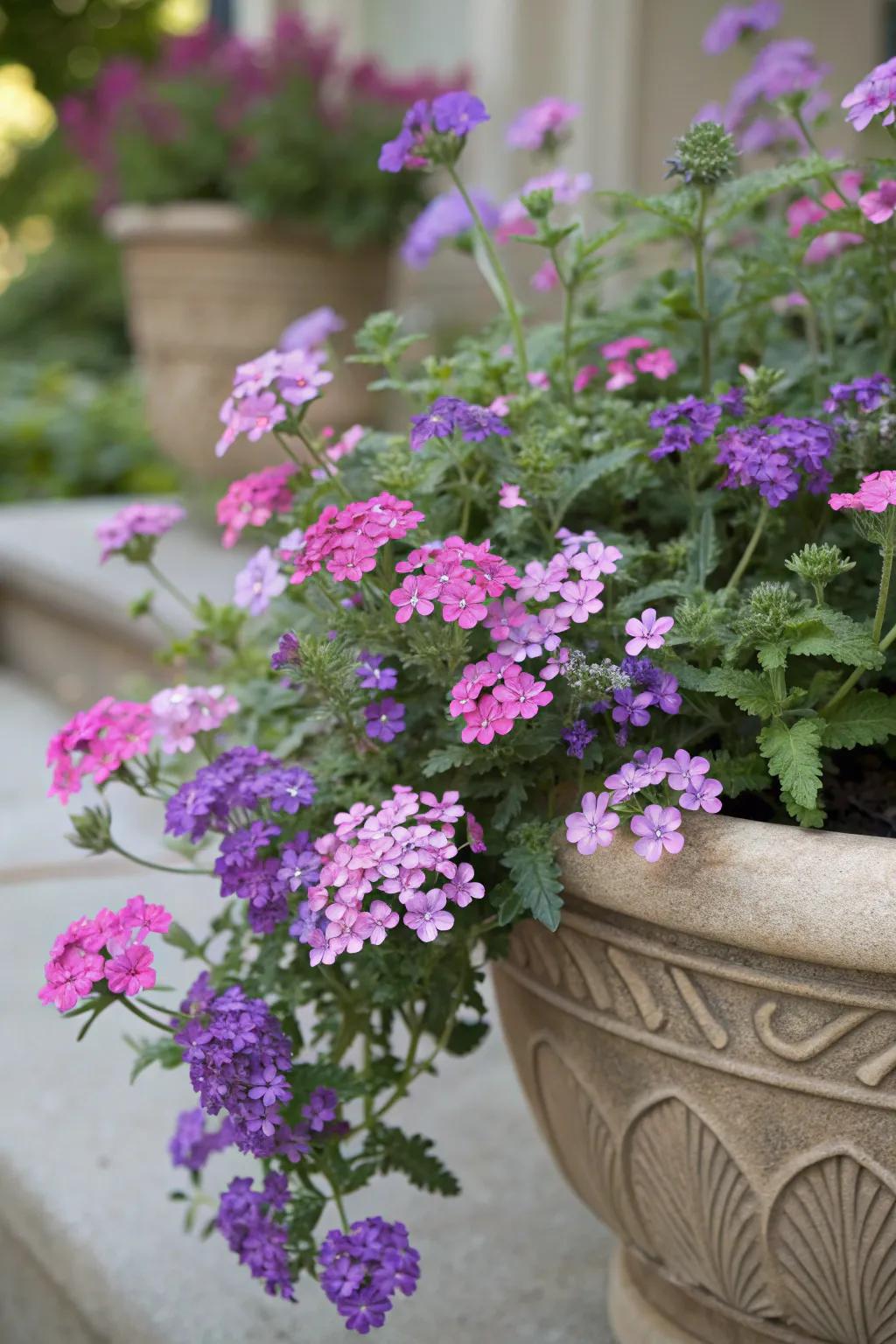 Verbena creating a cascade of captivating color.