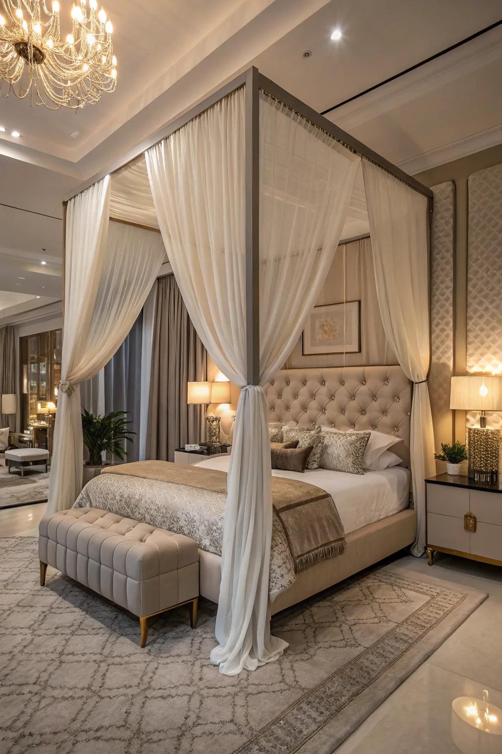 Canopy beds enhance your bedroom with luxury and elegance.
