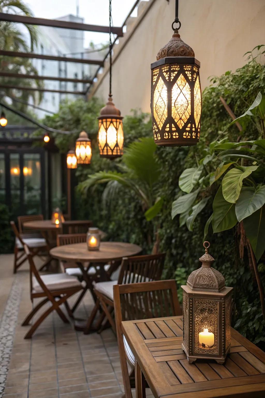 Lanterns add a soft, inviting glow to your space.