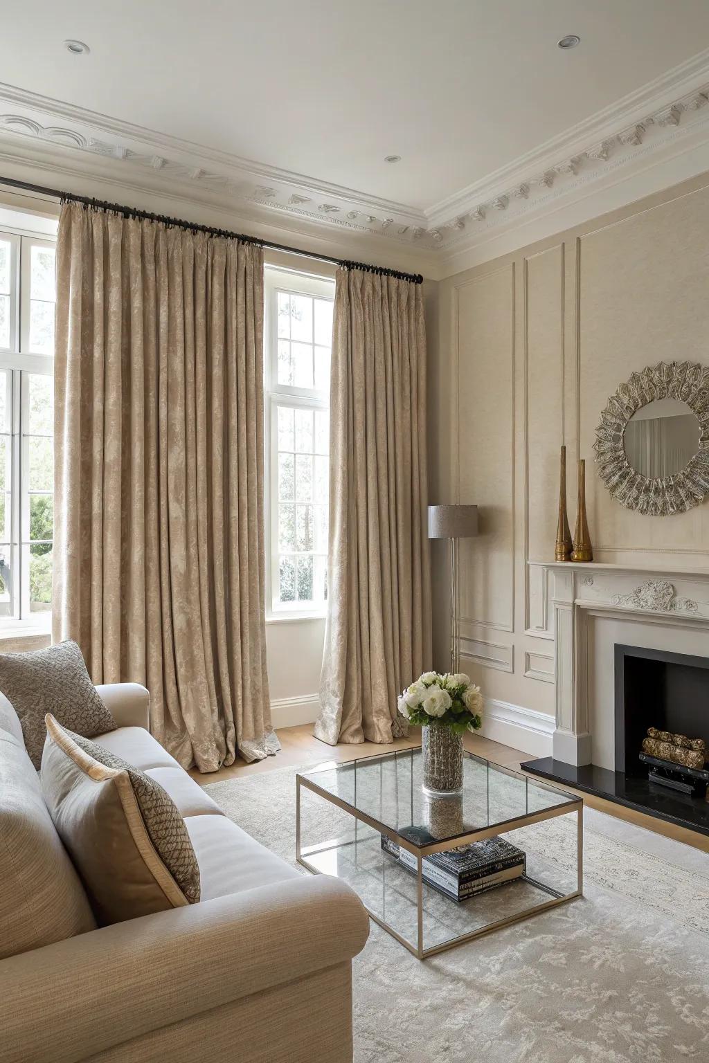 Harmonizing window coverings fashion a unified and elegant space.